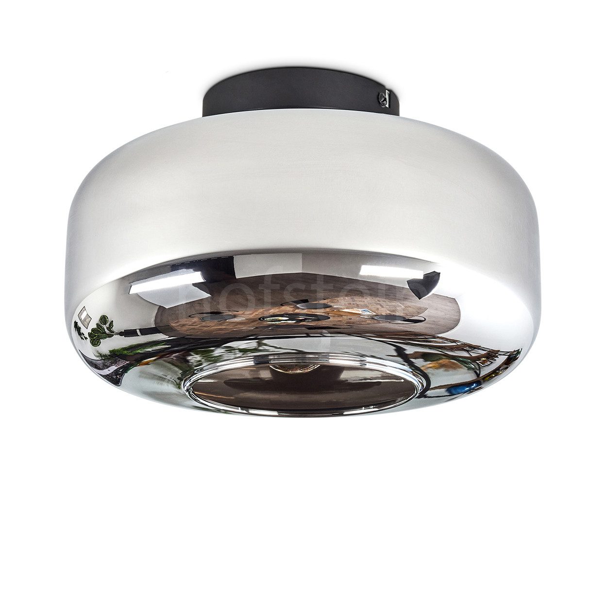 hofstein Deckenleuchte runde Deckenlampe aus Metall/Glas günstig online kaufen