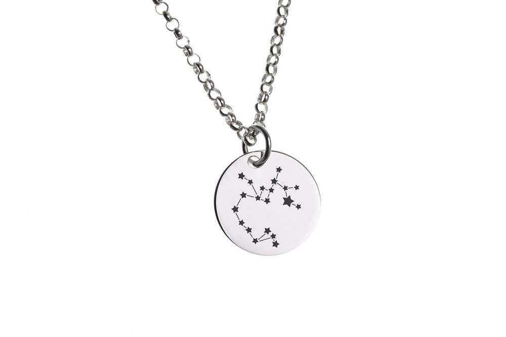 Silberkette Erbskette 2mm mit Sternbild Anhänger SCHÜTZE - 925 Silber