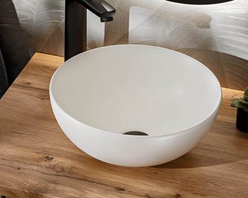 einfachgutemoebel Waschtisch-Set Badezimmer Waschplatz Blackened 80cm, Becken weiß matt, schwarz oak, (Badmöbel Set, 1-St., Waschtisch Unterschrank)