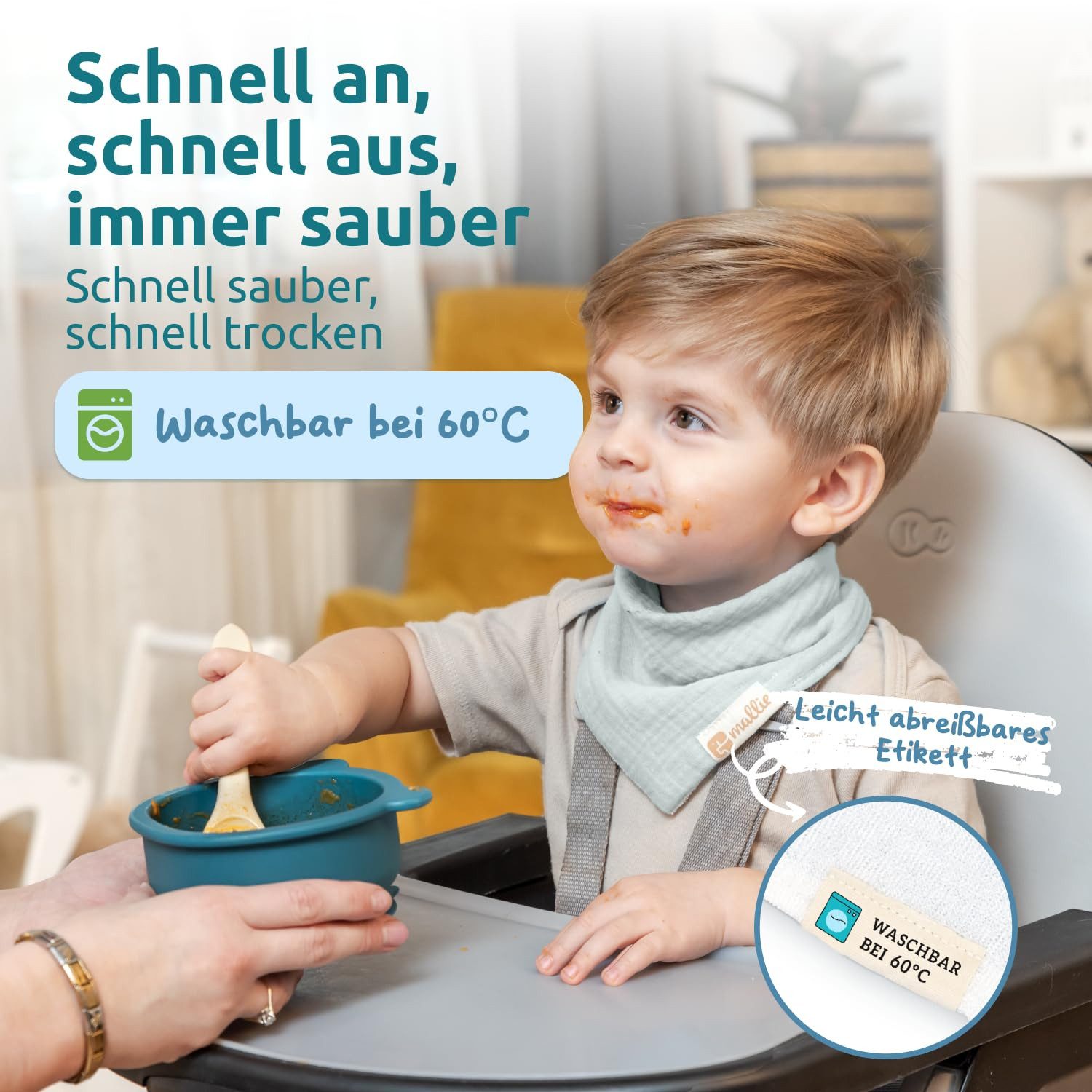 Mallie Lätzchen Musselin Lätzchen Baby im 6er oder 8er Set, (Als Bibs, Dreieckstuch Baby, Baby Lätzchen -, 6-St., Musselin Halstuch Baby, Musselintücher Baby und Babylätzchen), Sabberlätzchen Baby Halstücher Baby