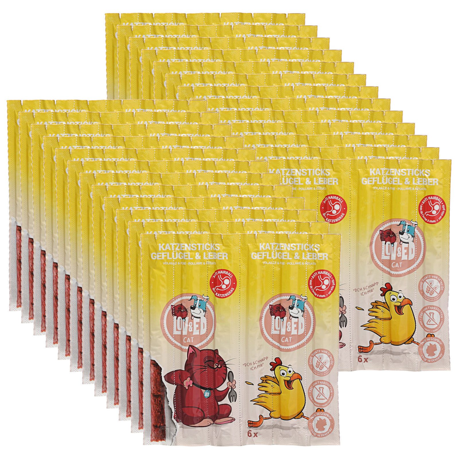 Lov&Ed Cat Katzensticks Geflügel & Leber, 25x 30 g, Snack für: Katze
