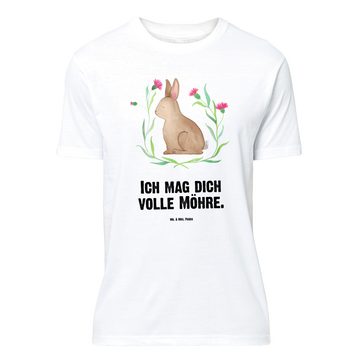 Mr. & Mrs. Panda T-Shirt Hase sitzend - Weiß - Geschenk, Osterblume, Party, Ostern, Osternest, (1-tlg)