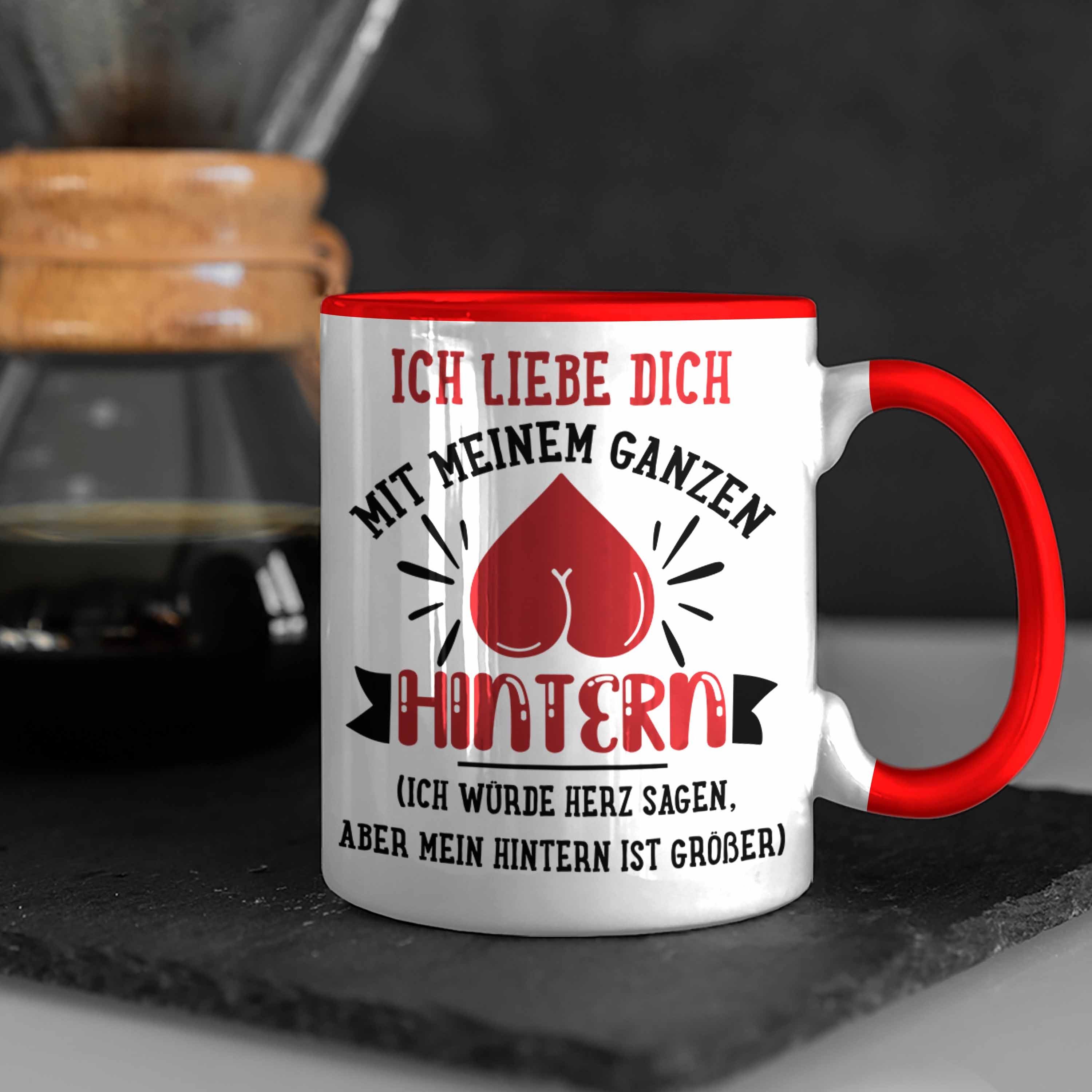 - Geschenk Rot Liebe Trendation mit Kaffeetasse für Sprüchen Valentinstag Freund Spruch Trendation Tasse Tasse