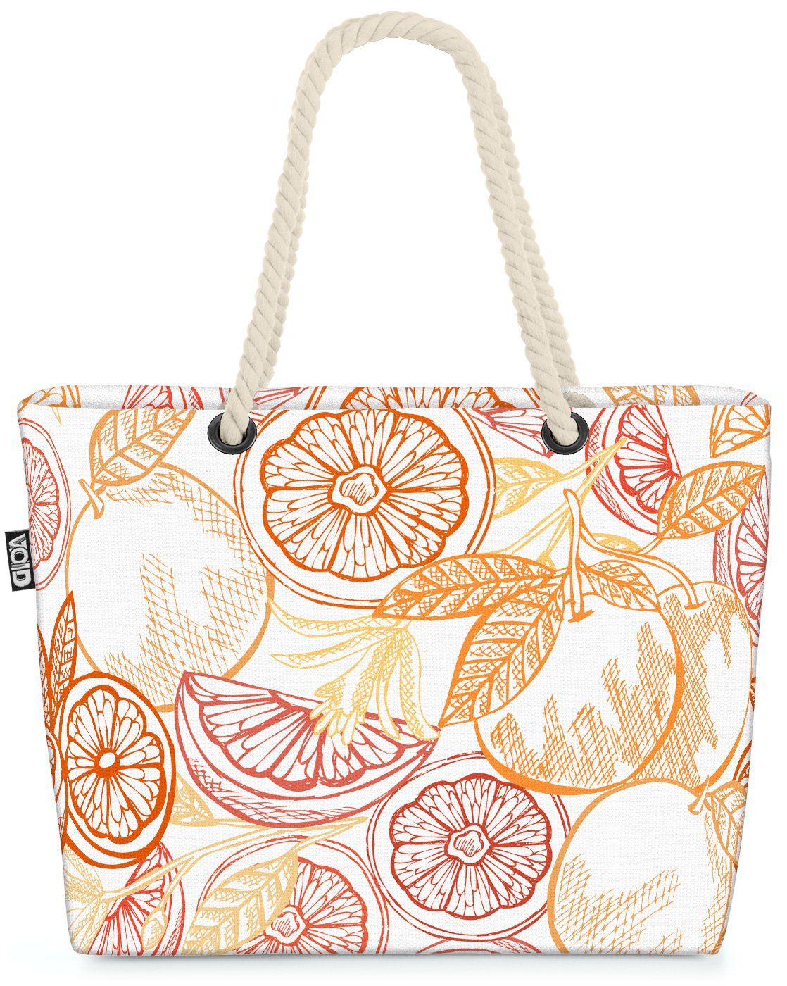 VOID Strandtasche (1-tlg), Summer Oranges Beach Bag Orangen Smoothie Obst Früchte Essen Vitamine Kochen