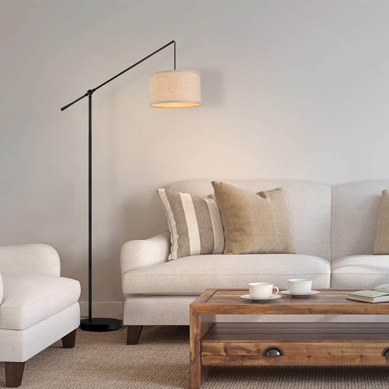 ZMH Stehlampe Modern Standleuchte LED wechselbar E27 deko design Wohnzimmer, Bogenlampe