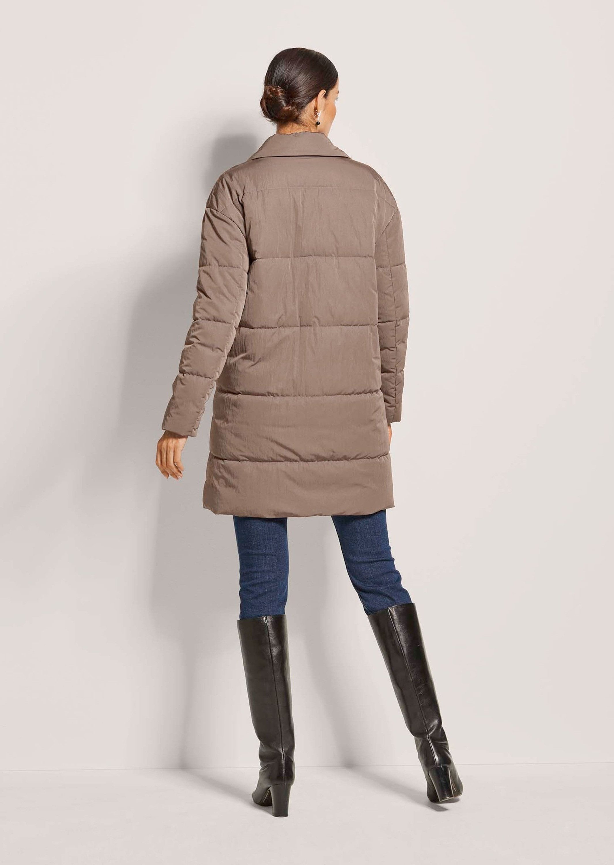MADELEINE Outdoorjacke Eleganter Wintermantel im Oversized-Look Doppelreiher mit Reverskragen und Nahttaschen