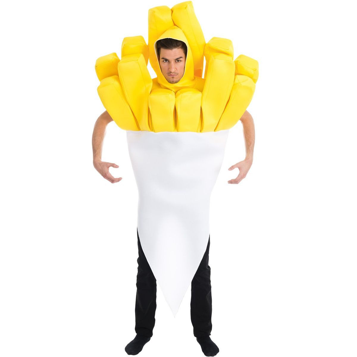 CHAKS Lebensmittel-Kostüm Pommes Fritten-Tüte XXL für Erwachsene Unisex Verkleidung