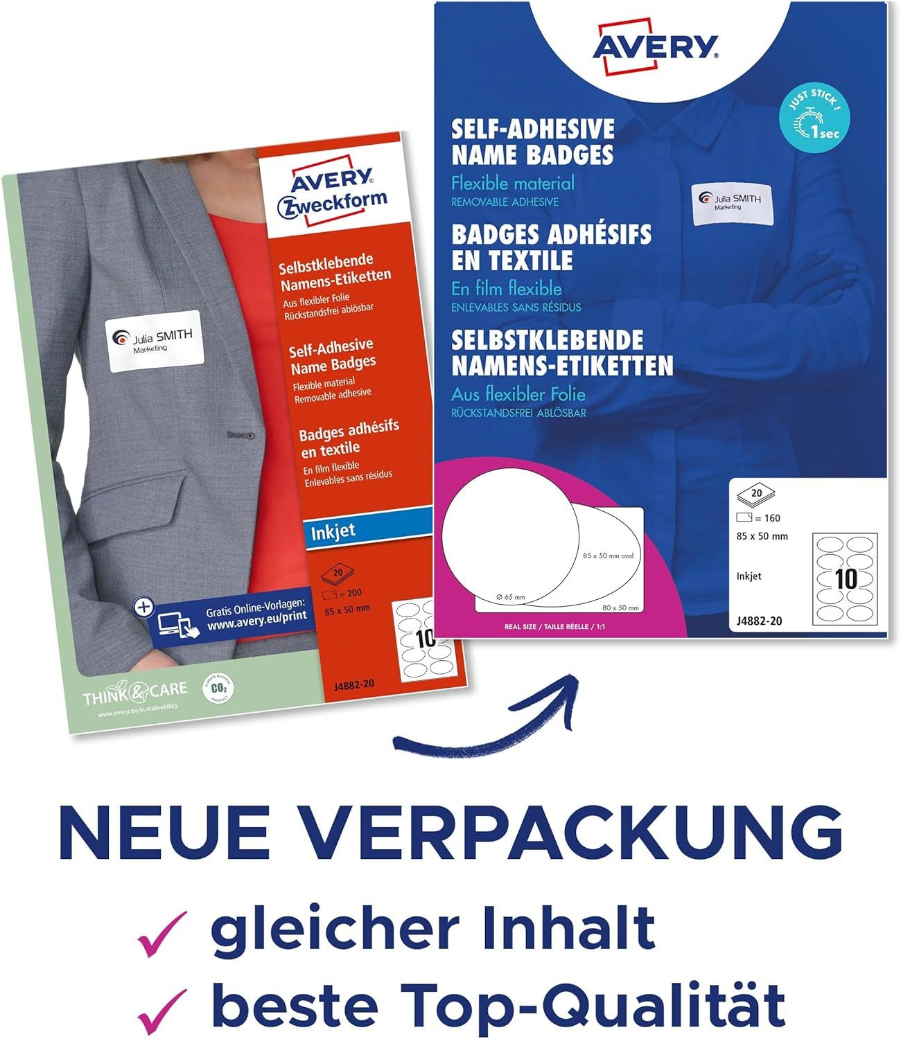 Thumbnail - Avery Zweckform Etikettenpapier Avery Zweckform J4882-20 Namensetiketten (200 Namensaufkleber
