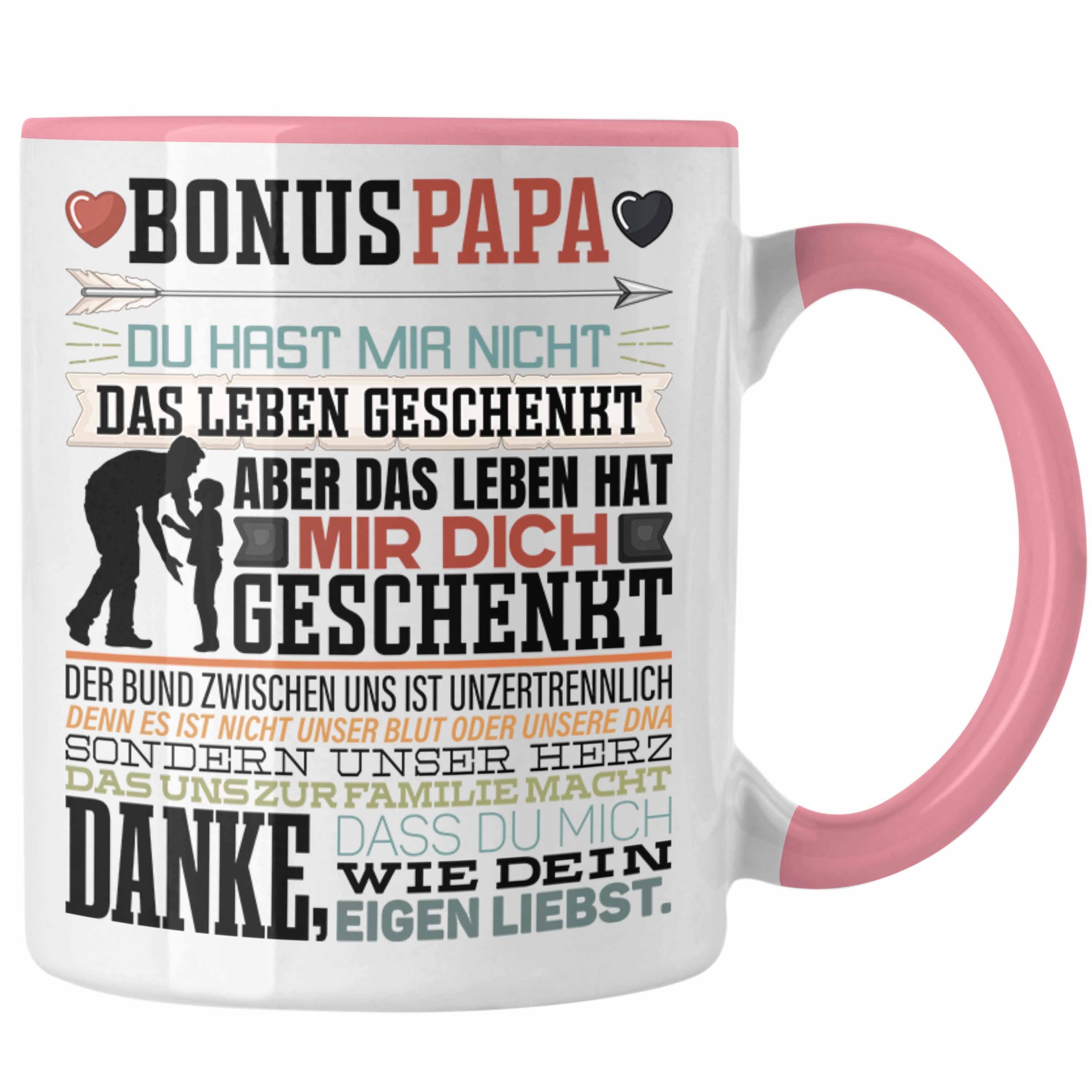 Trendation Tasse Bonus Papa Tasse Stiefvater Geschenk Stiefvater Vatertag Lustiger Spr Rosa