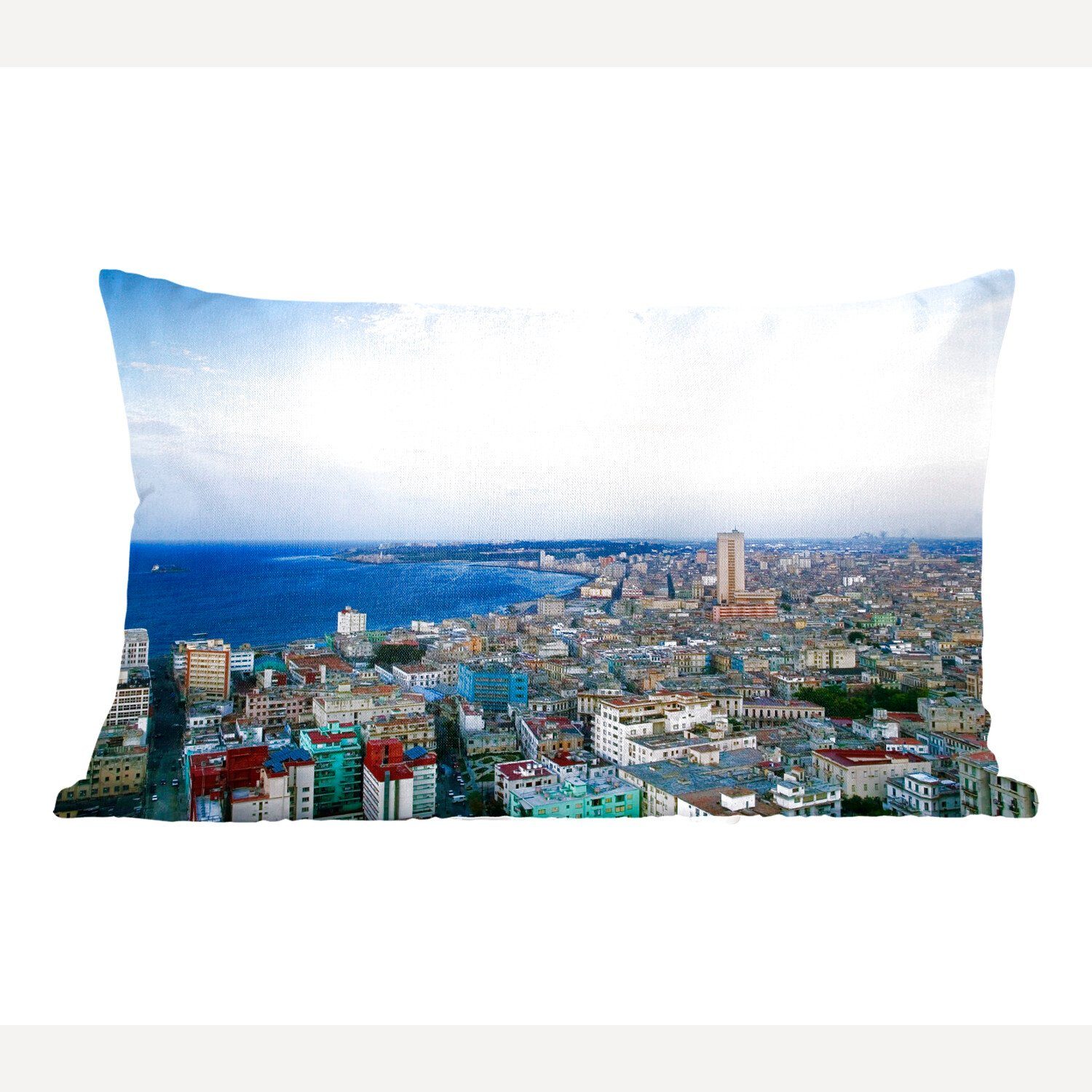 MuchoWow Dekokissen Luftaufnahme der Hauptstadt Havanna in Kuba, Wohzimmer Dekoration, Zierkissen, Dekokissen mit Füllung, Schlafzimmer