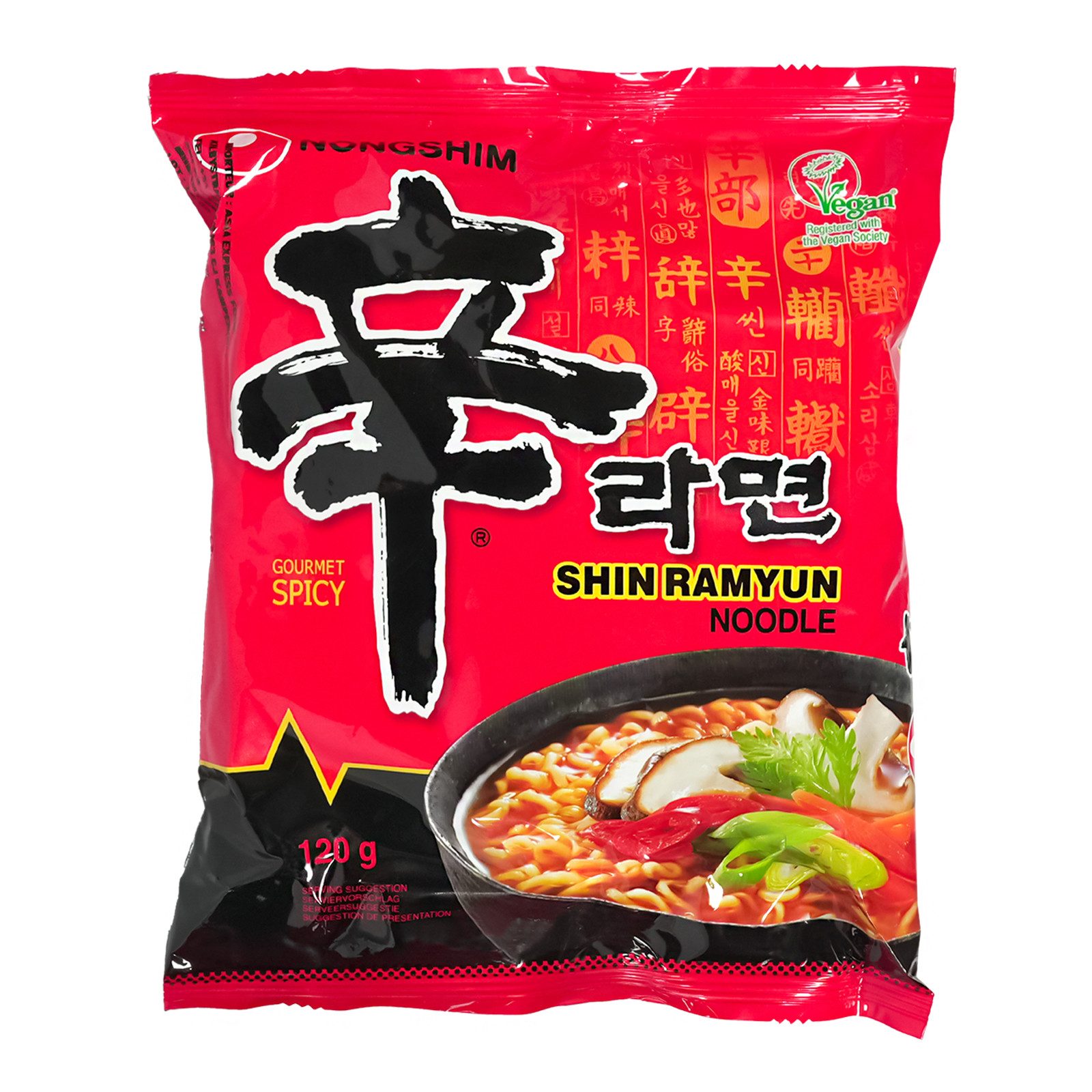 Nong Shim Fertiggericht Nong Shim Shin Ramyun Ramen Nudeln scharf 20x120g, 30 x