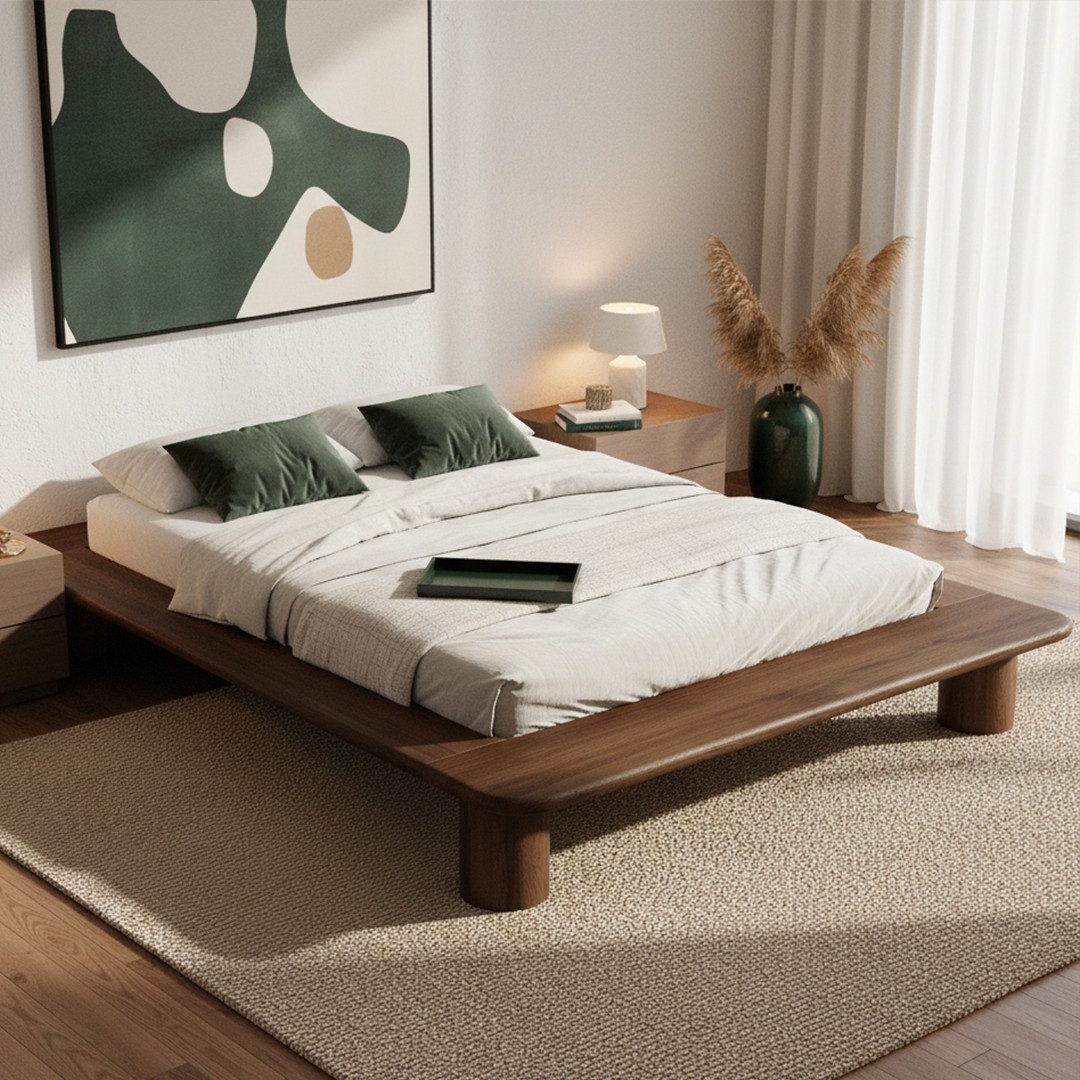 Futonbett Vestri aus massiver Eiche