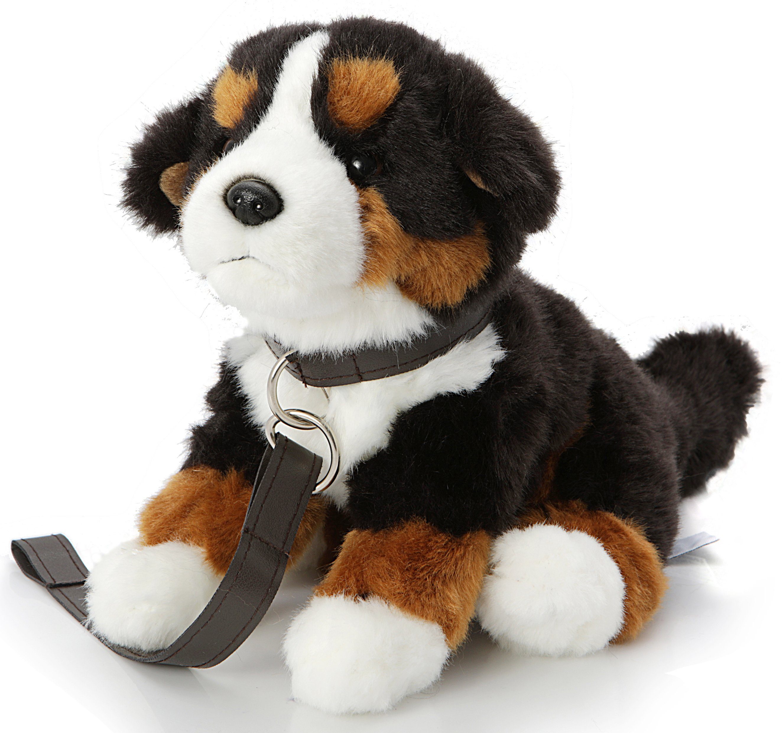 Uni-Toys Kuscheltier Berner Sennenhund Welpe, 19 cm - m./o.Leine - Plüsch-Hund, Plüschtier, zu 100 % recyceltes Füllmaterial