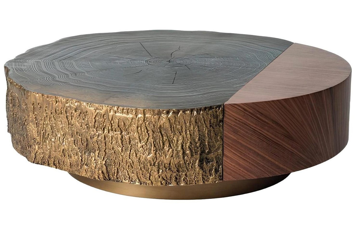 Couchtisch Beistelltisch Designer Tisch Rund Braun Wohnzimmertisch modern