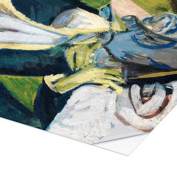 Posterlounge Wandfolie Ernst Ludwig Kirchner, Erna mit Zigarette (Ernaporträt in Blau), Malerei
