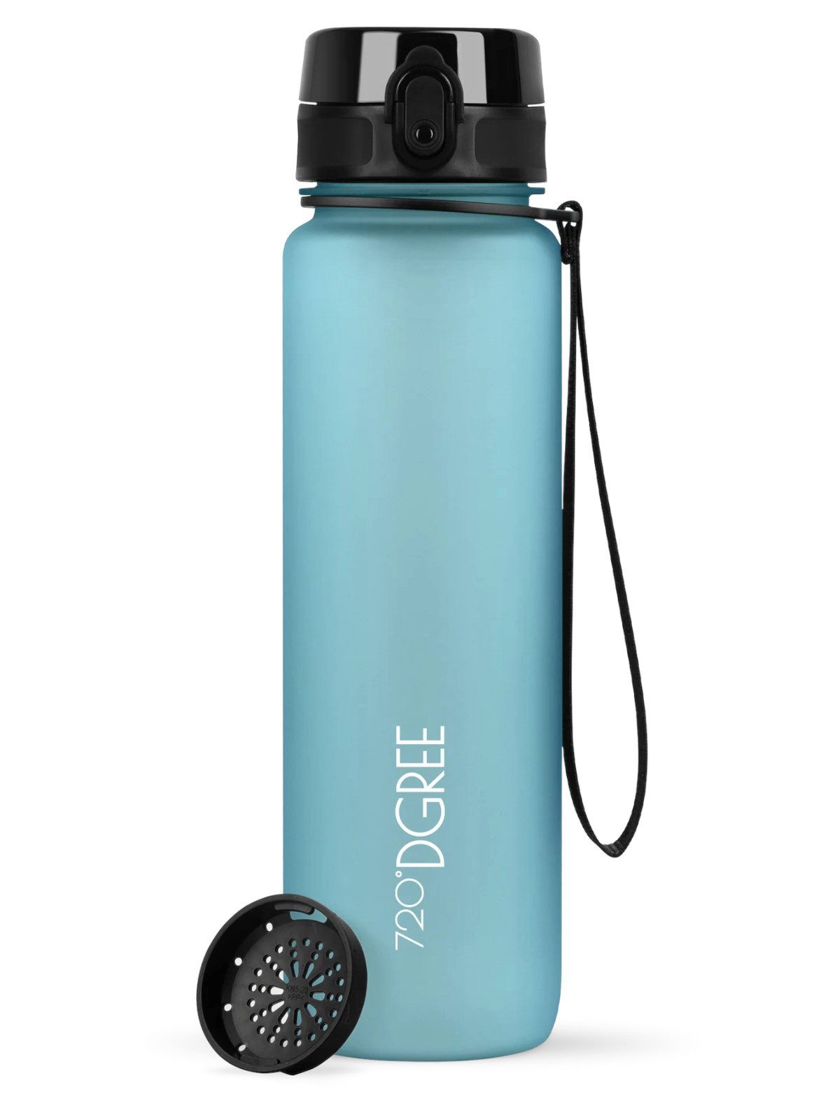 720°DGREE Trinkflasche Trinkflasche uberBottle softTouch mit Sieb aqua blue 1l