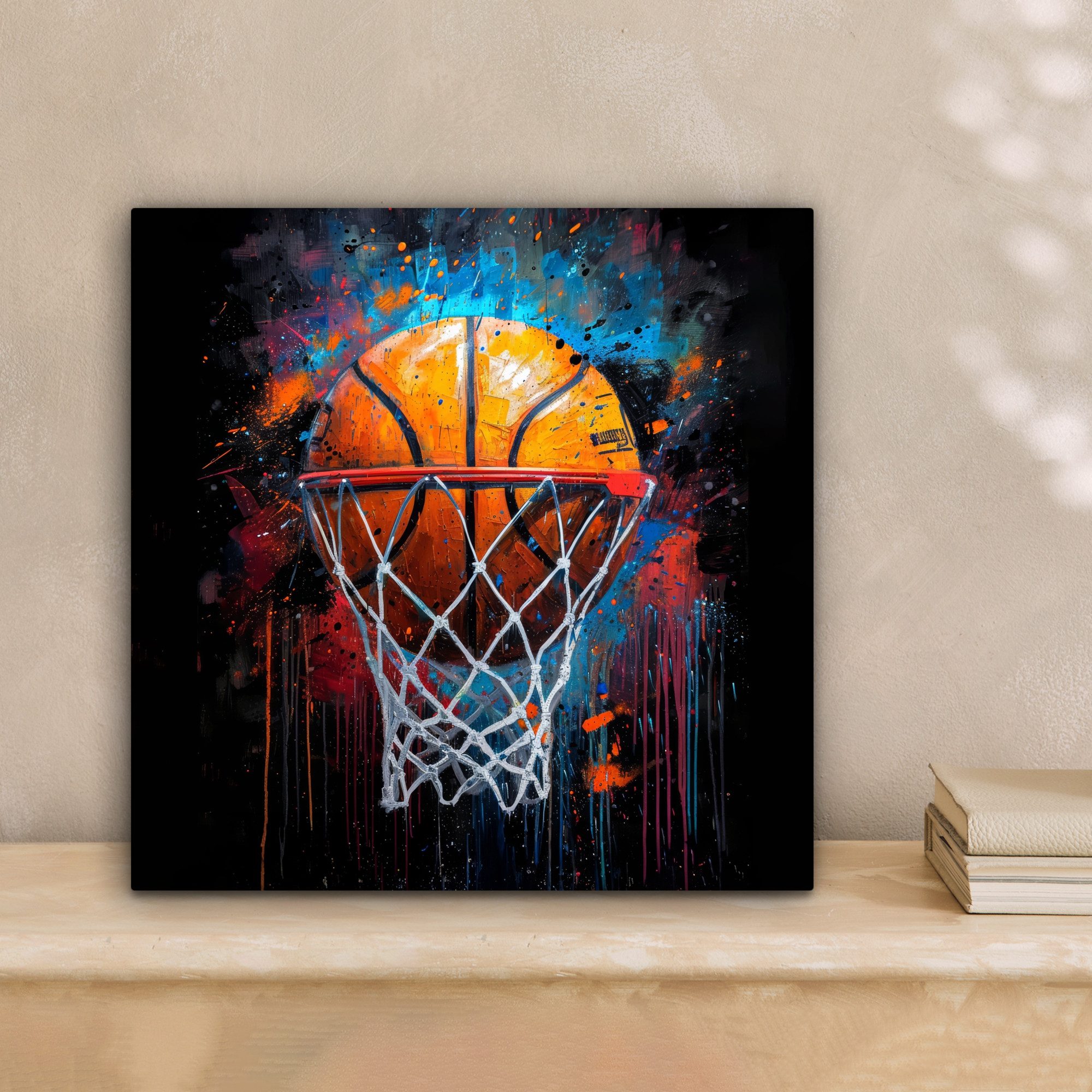 OneMillionCanvasses® Leinwandbild Graffiti - Basketball - Sport - Schwarz - günstig online kaufen