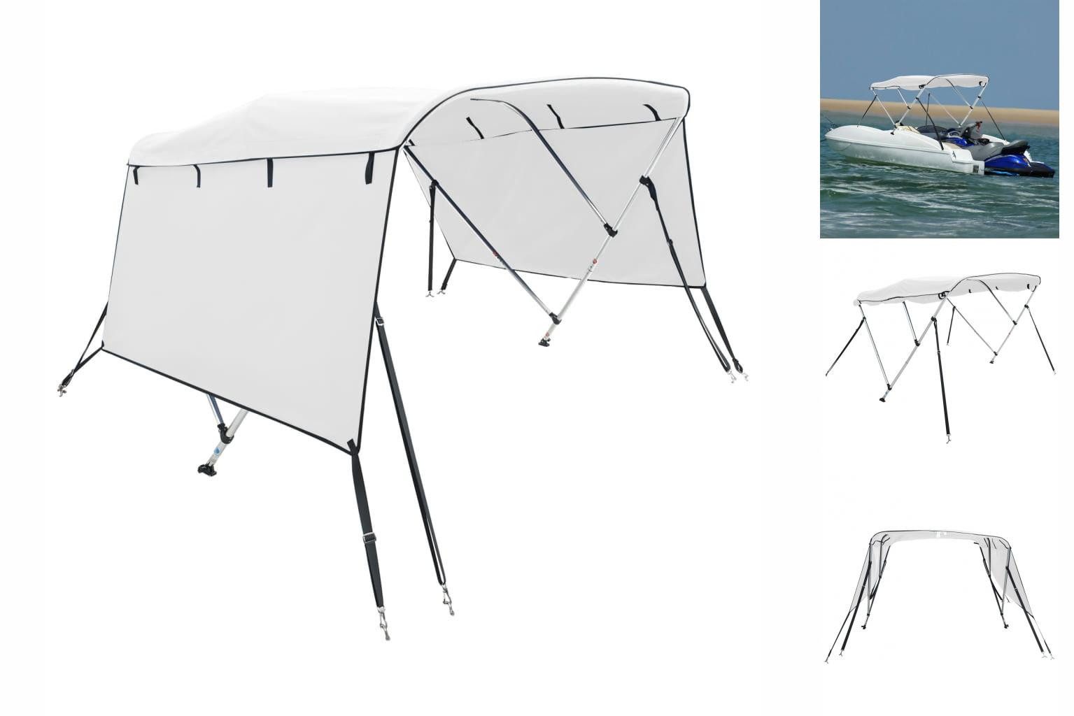 vidaXL Schutzplane 3-Bow Bimini-Top mit Seitenteilen 183x185-198x137 cm