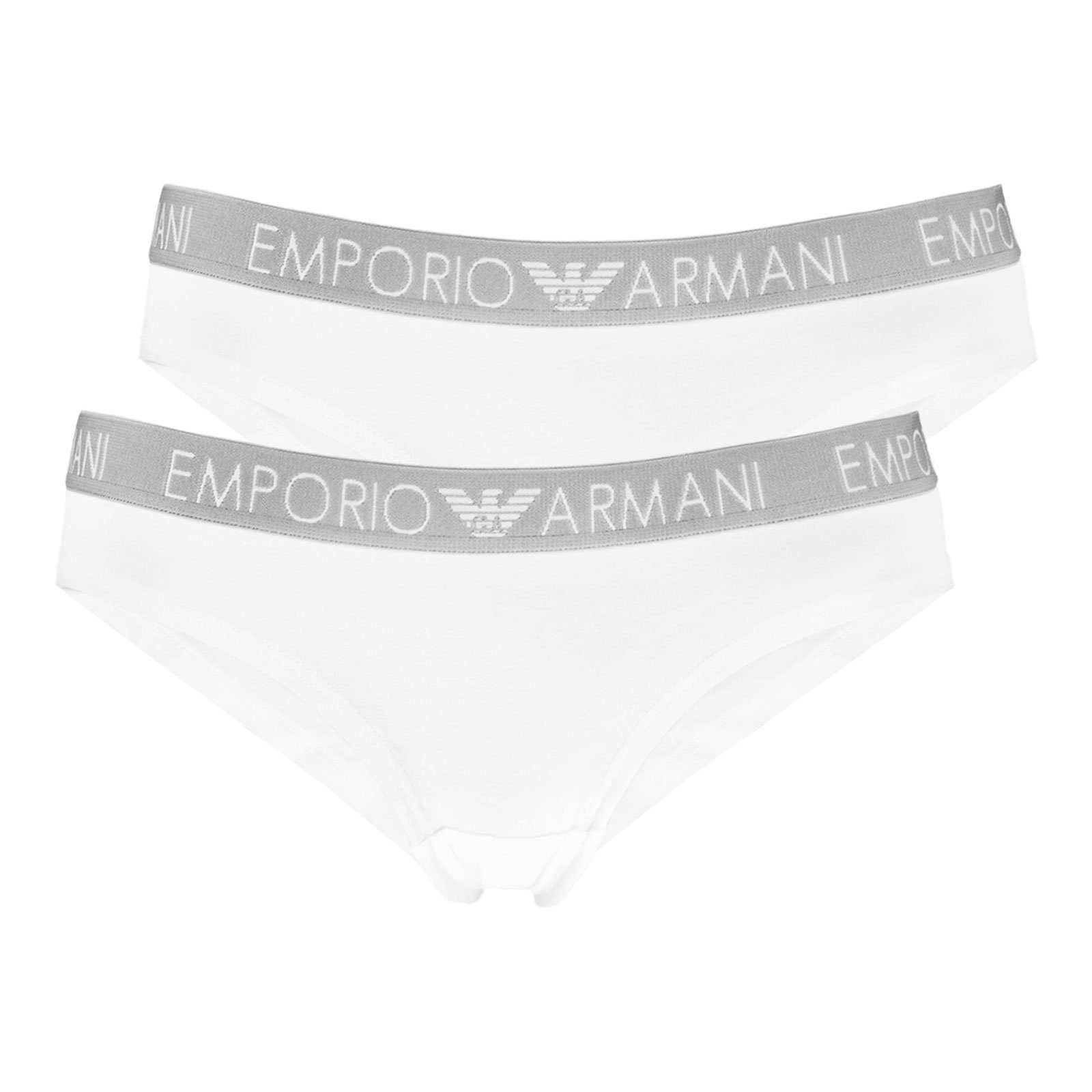 Nahtverlauf Brazilian Emporio Iconic Armani white (2-St) Slip mit / white flachem 04710 Cotton Brief