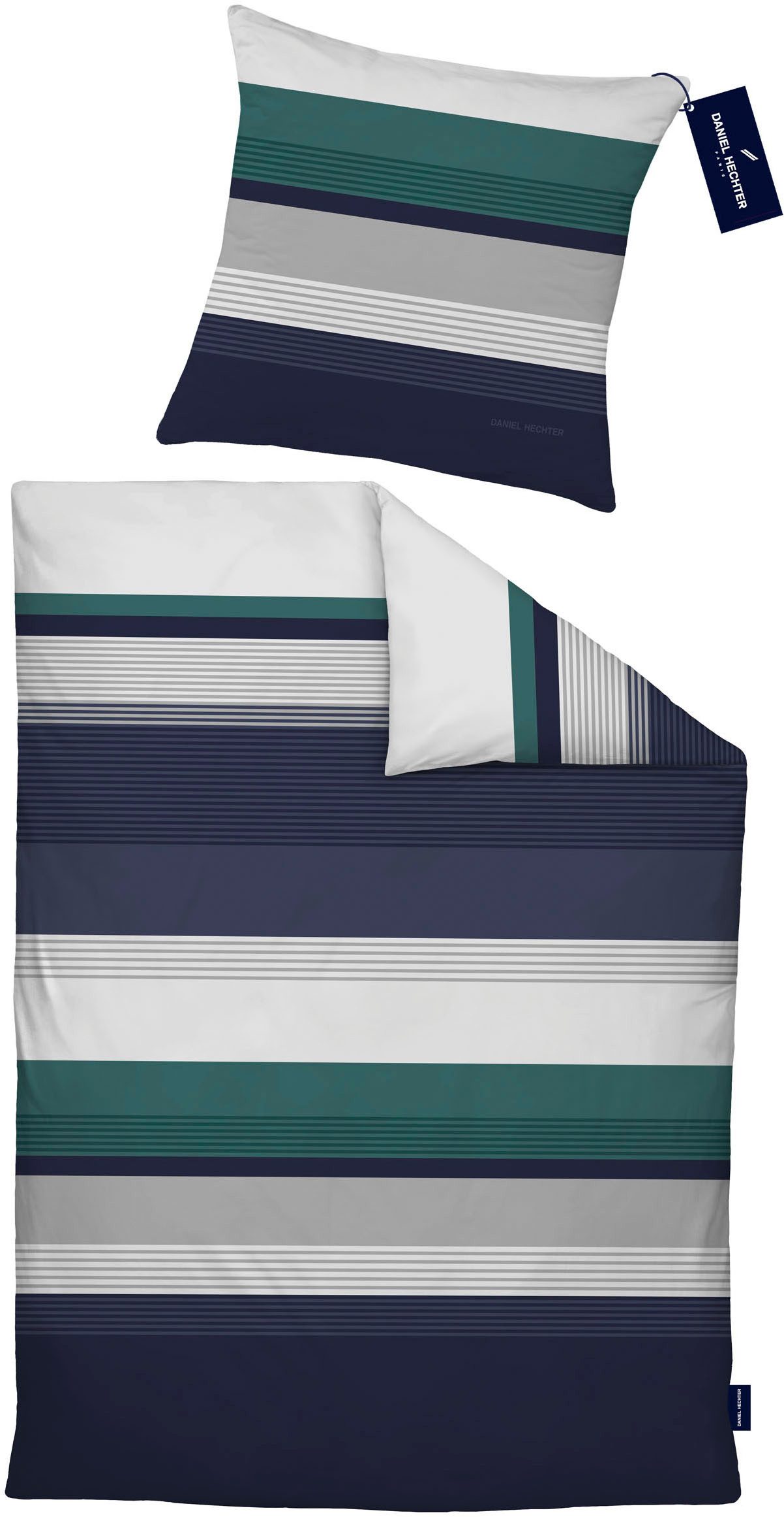 Daniel Hechter Bettwäsche 1312, Biber, 2 teilig, wohlig warm + weich, pflegeleicht, aus 100% Baumwolle, Reißverschluss