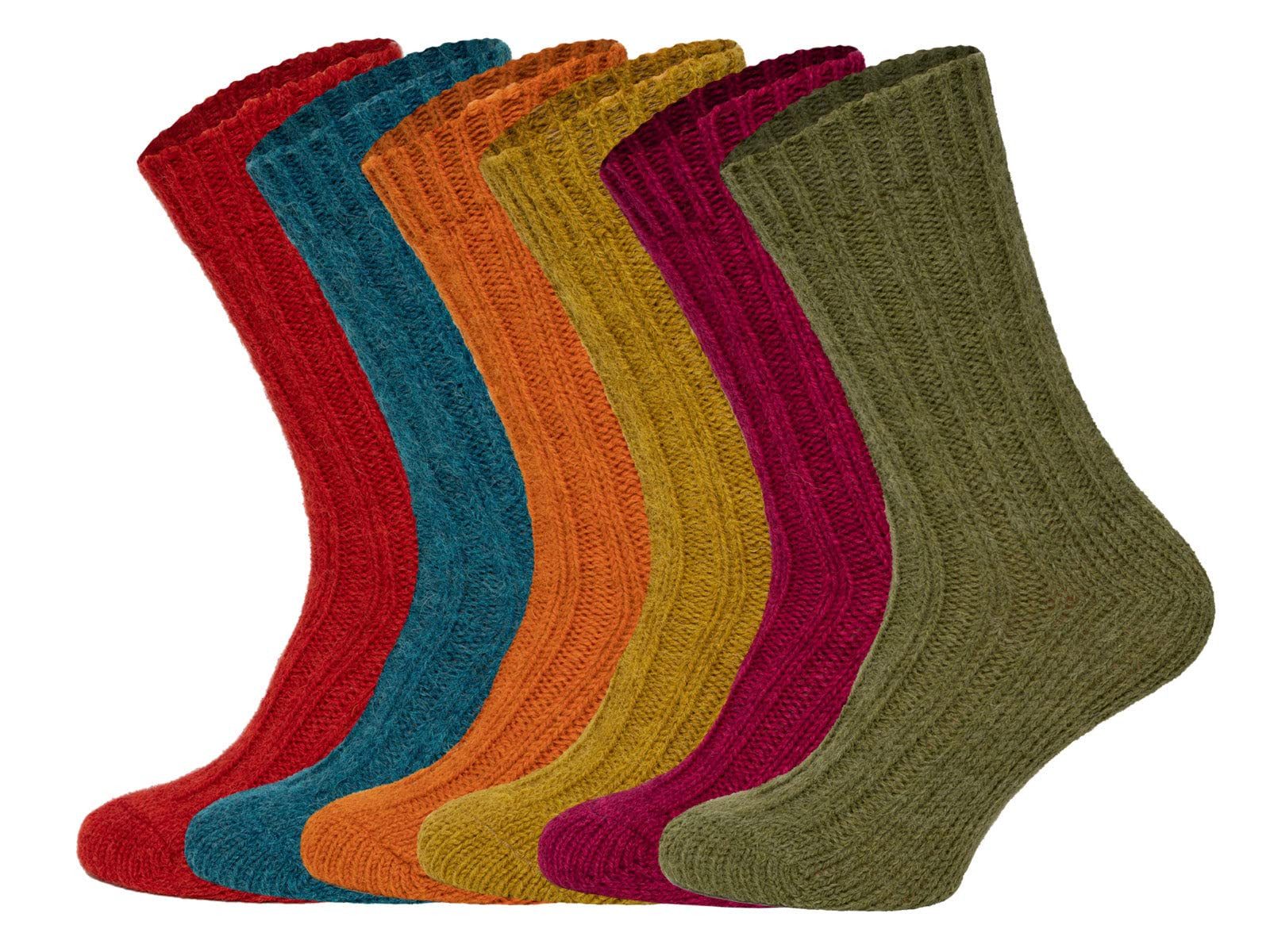HomeOfSocks Socken Socken Alpakawolle Krempelbar Uni Kräftige Farben Strapazierfähige und warme Socken mit 40% Wollanteil und Alpakawolle