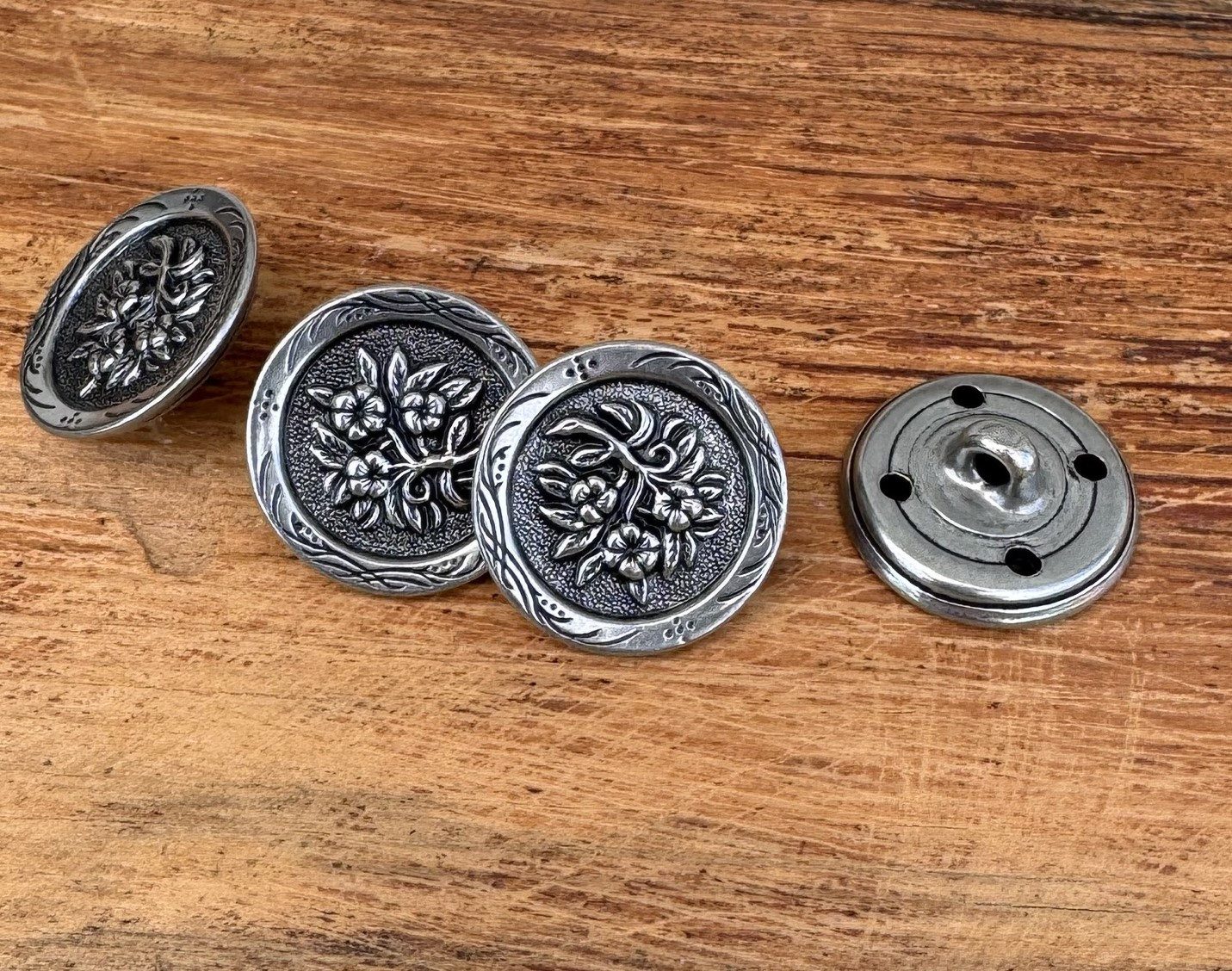 Hartmann-Knöpfe Knopf 10 Stück Trachten Knöpfe altsilber farben Metallknöpfe 18mm oder 20mm