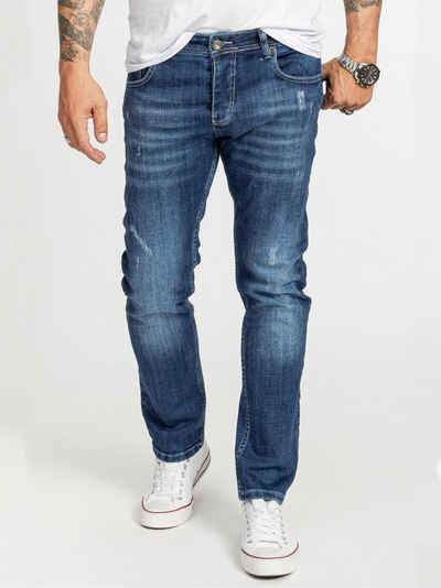Rock Creek Regular-fit-Jeans Herren Jeans Stonewashed Blau RC-2410