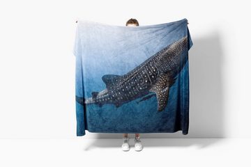 Sinus Art Handtücher Handtuch Strandhandtuch Saunatuch Kuscheldecke mit Tiermotiv Walhai unter Wasse, Baumwolle-Polyester-Mix (1-St), Handtuch