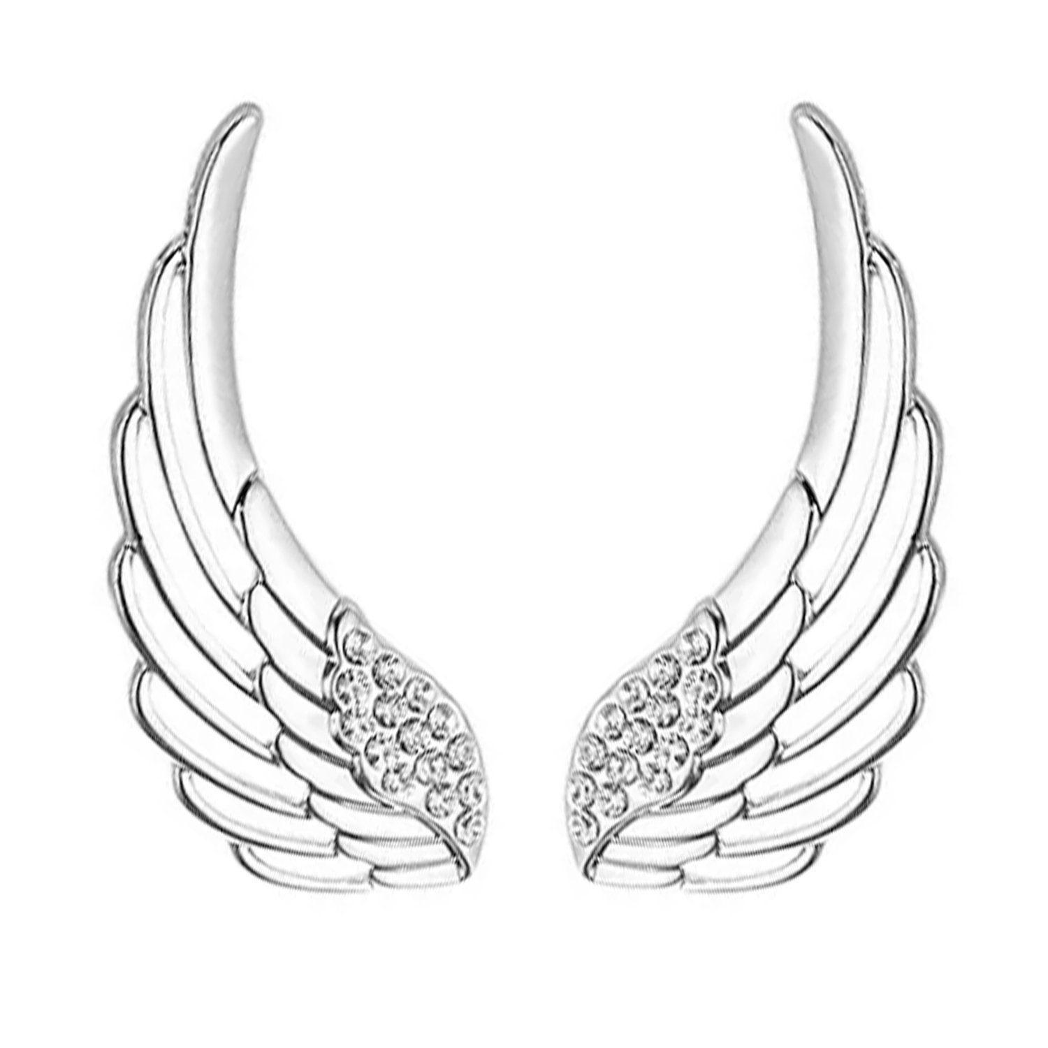 LÖB Ohrklemme 925 Silber Ohrklemme Engelsflügel Zirkonia Glitzer Stein Ohrm günstig online kaufen