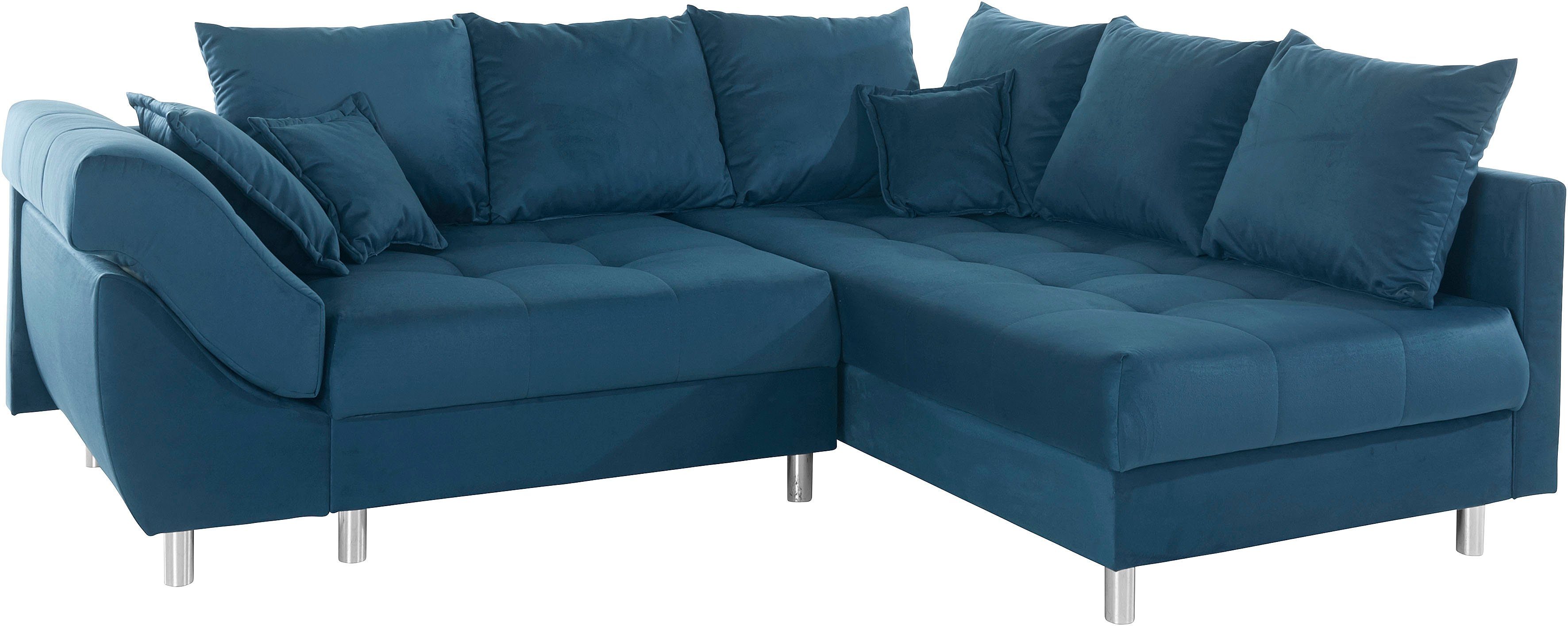 AB inklusive Ecksofa montierbar links oder rechts Recamiere Federkern, COLLECTION Joseli,