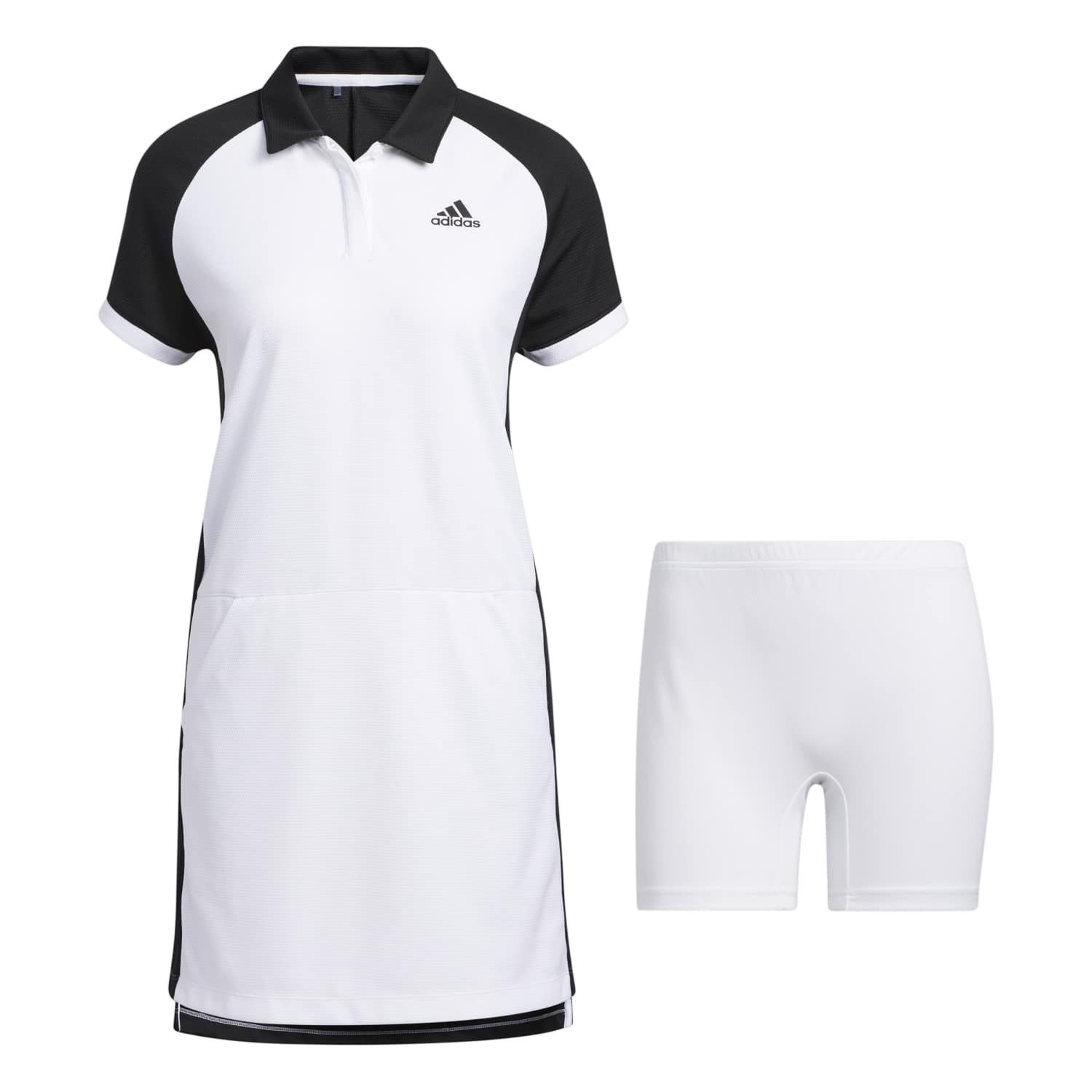 Sweatkleid Adidas Golf Kleid Colorblock Dress Weiß/Schwarz Damen