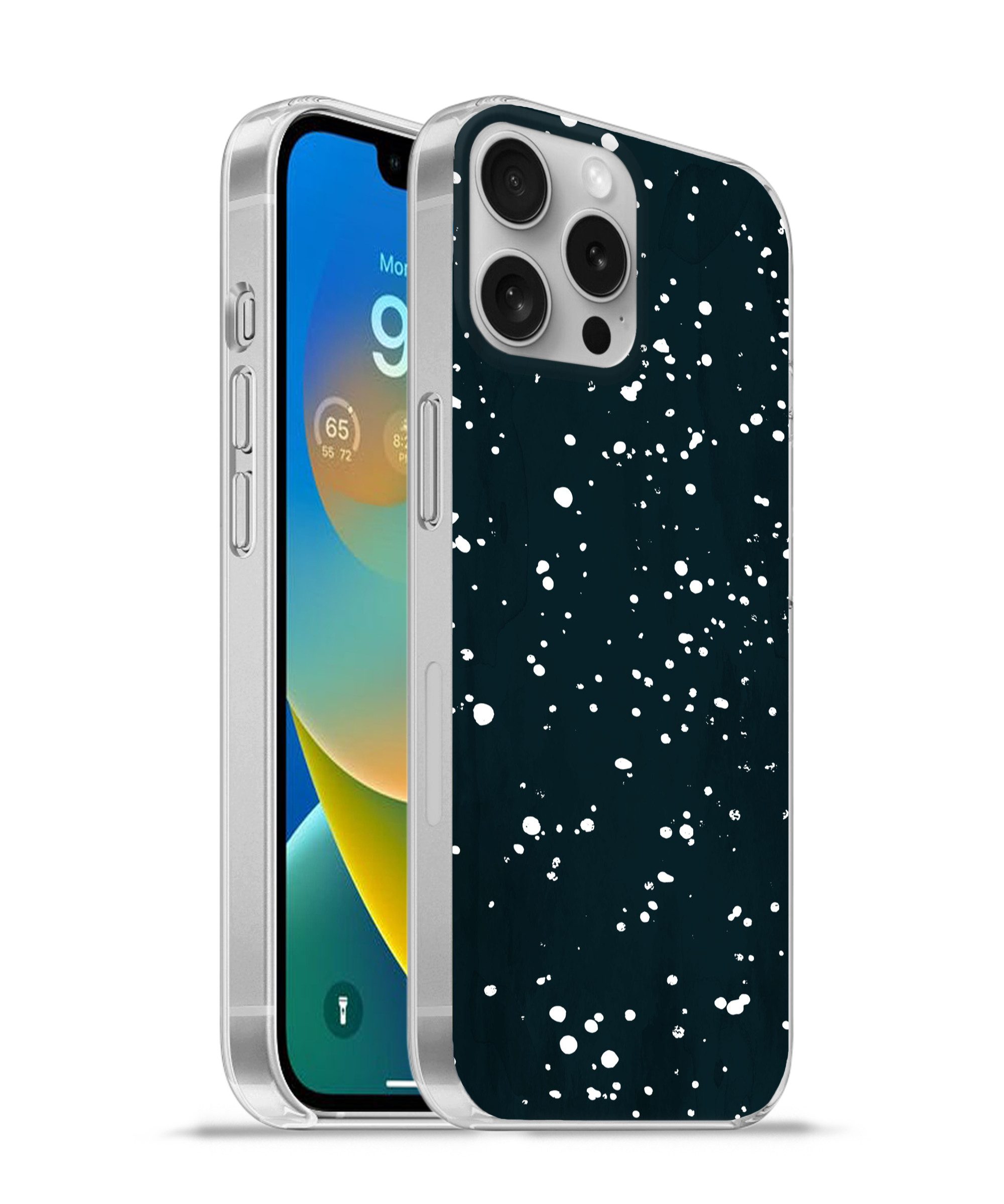 Handyhülle für Apple iPhone 16 Pro Max Polka dots - Schwarz - Weiß
