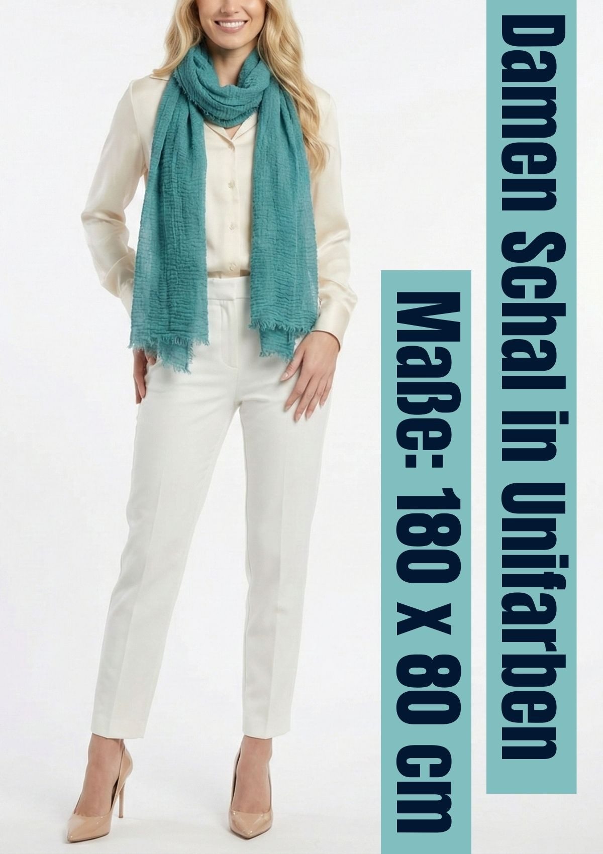 dy_mode Modeschal Damen Schal in Unifarben Halstuch Schultertuch Weicher Stoff, feine Fransen