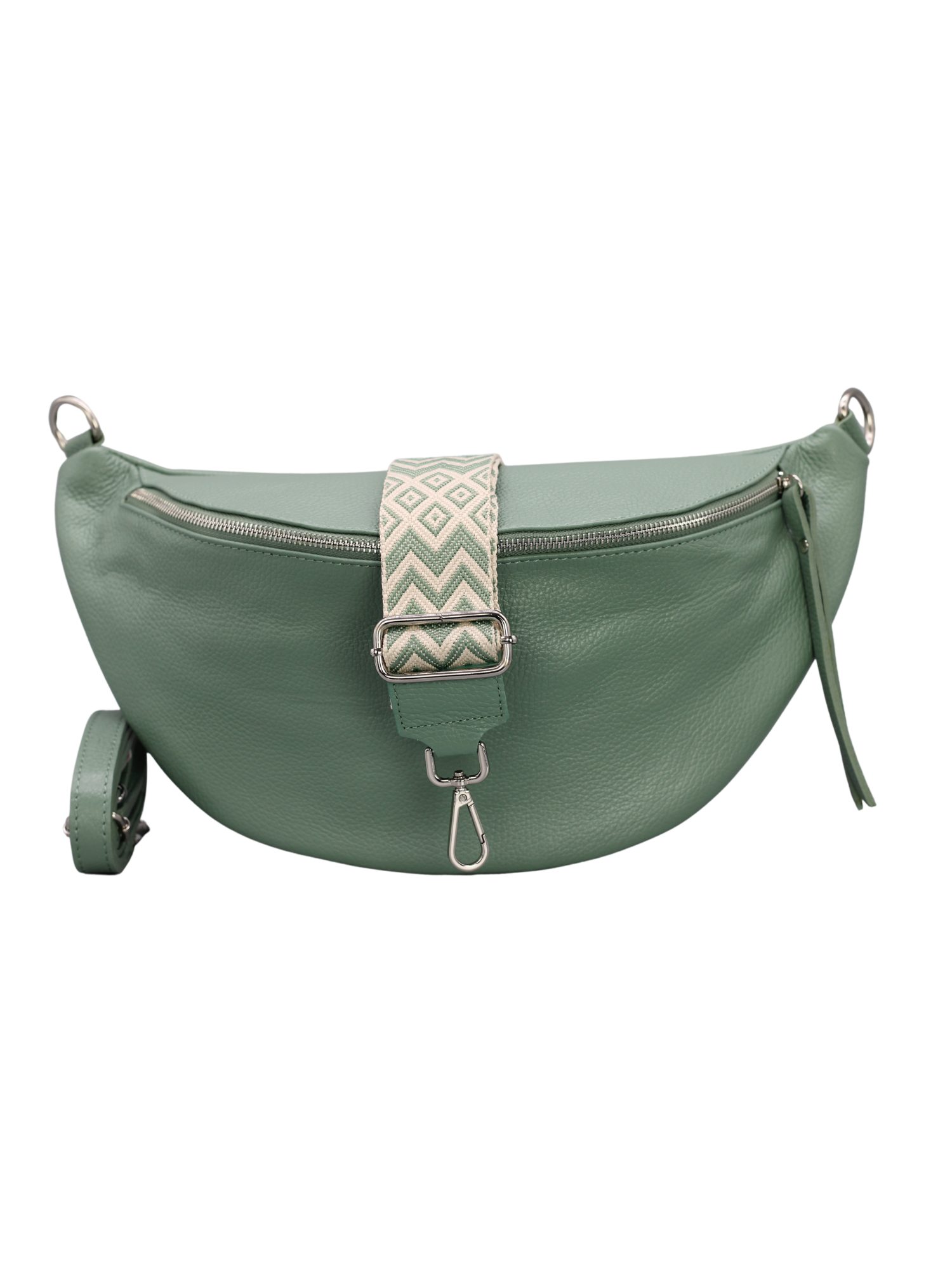 Adel Bags Schultertasche EMMA XL Umhängetasche Crossbody Bag Gürteltasche mit 2 Riemen, echtes Leder, hergestellt in Italien