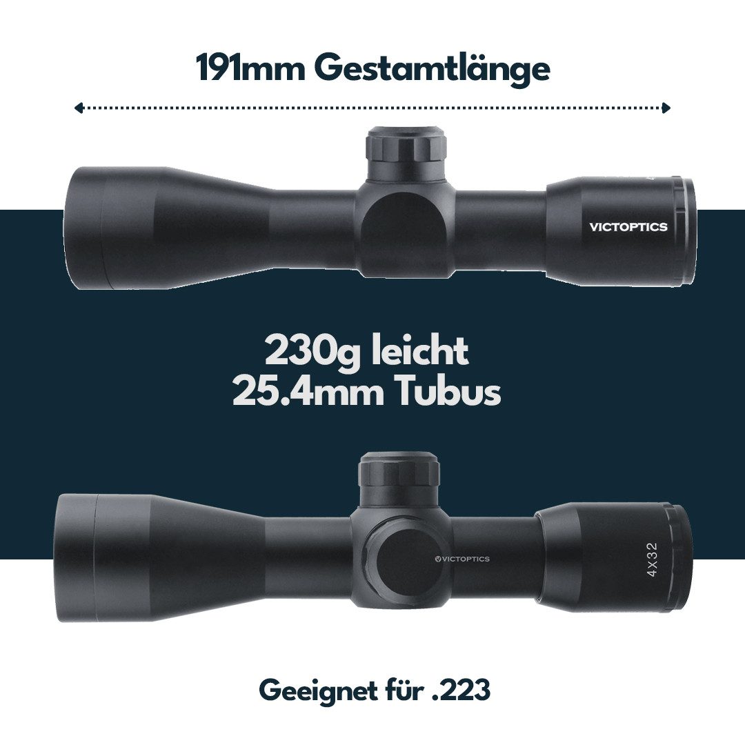 Vector Optics Victoptics OPSL25 B1 4x32C Zielfernrohr (Ideal für Jagd, Sport und Airsoft) – Bild 5 von 5