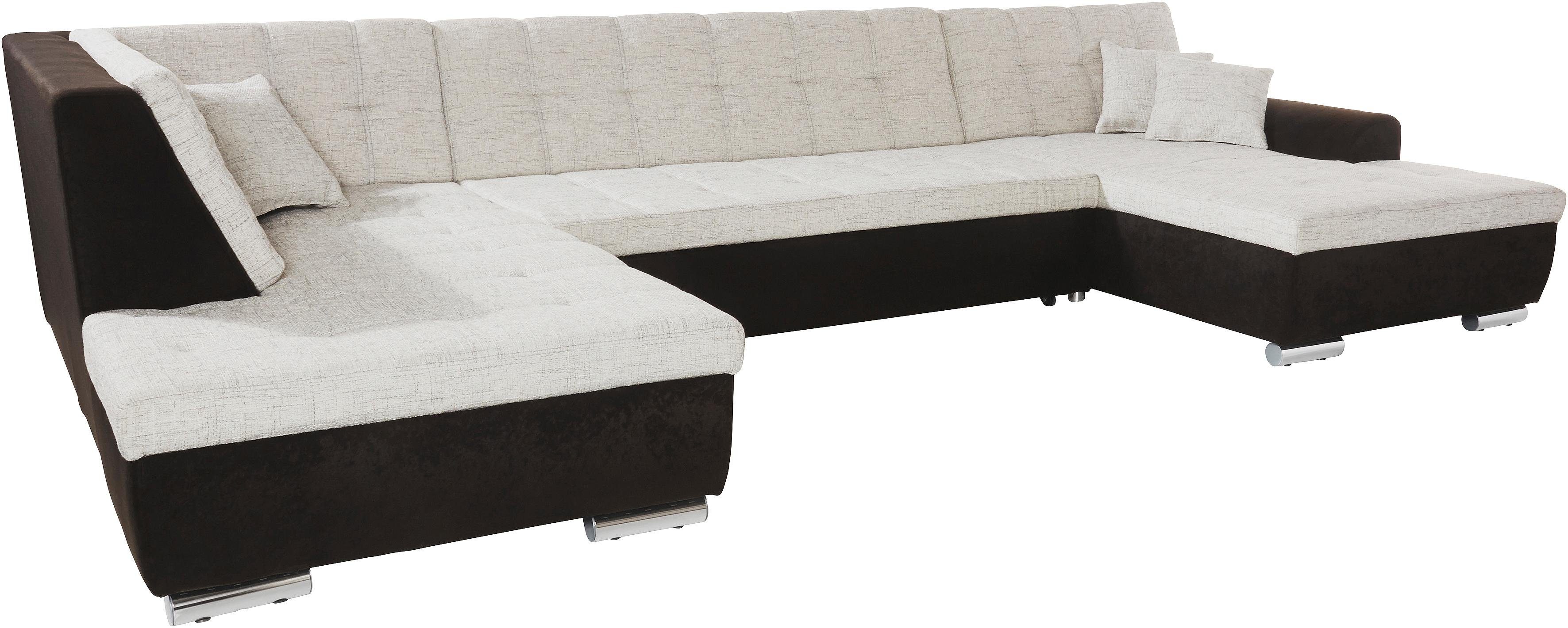 DOMO collection Wohnlandschaft TREVISO inkl. Zierkissen, moderne Steppung, XXL: 364x201x83 cm, wahlweise mit Bettfunktion, in vielen Bezugsarten auch in Cord U- – Bild 2 von 5