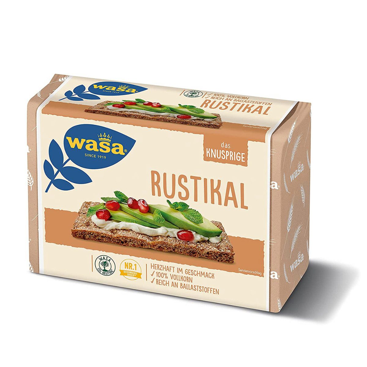 Wasa Brot, Wasa Rustikal Knäckebrot mit Vollkorn und Reich Ballststoffen 275g