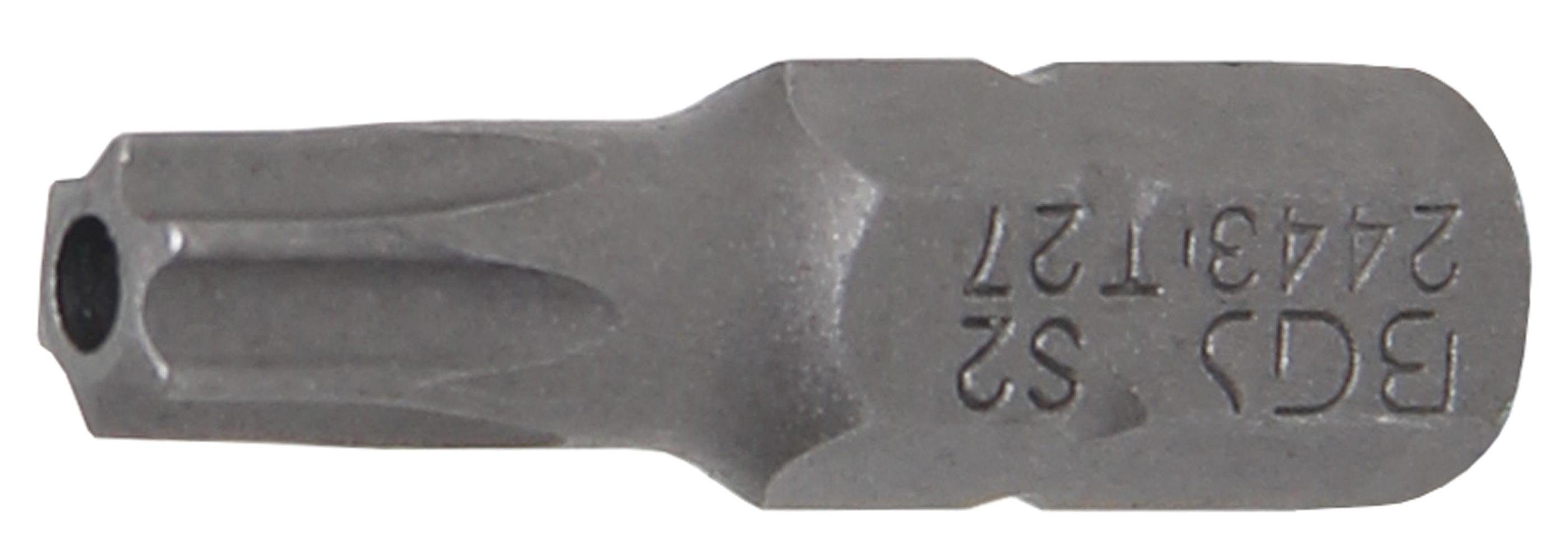 BGS technic Bit-Schraubendreher Bit, Länge 25 mm, Antrieb Außensechskant 6,3 mm (1/4), T-Profil (für Torx) mit Bohrung T27