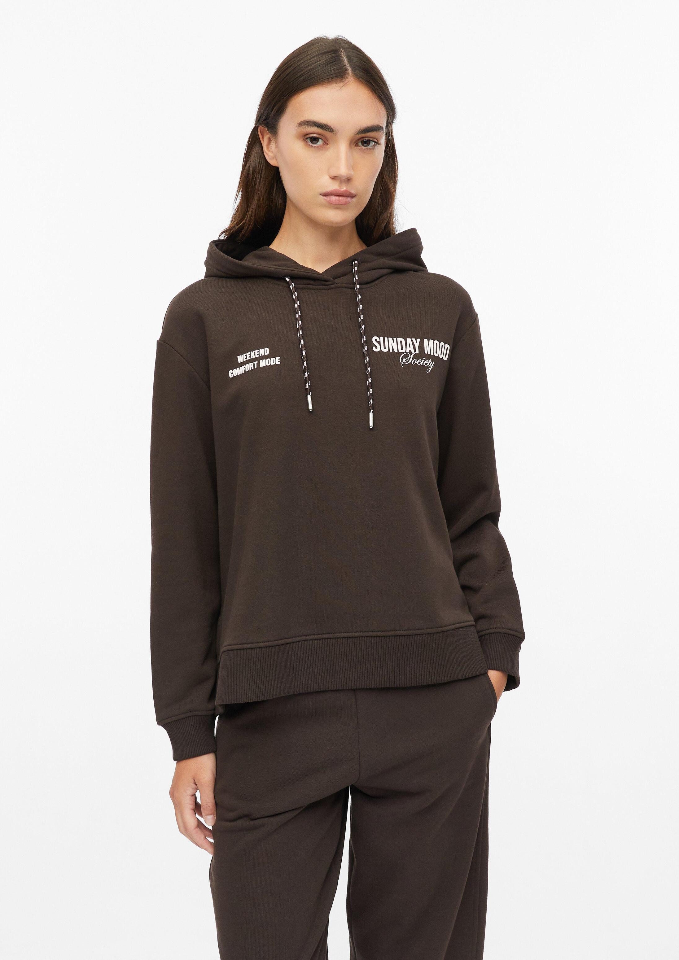 s.Oliver Sweatshirt Sweatshirt Kapuzen-Sweatshirt mit Print und Seitenschlitzen