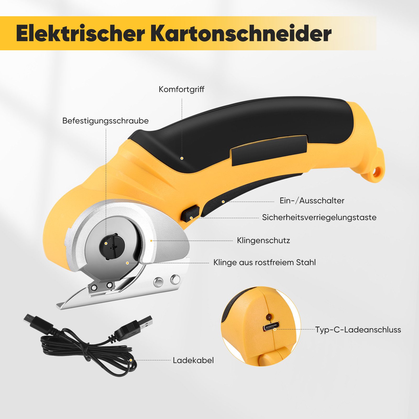 i@home Kreisschneider Elektrischer Stoffschneider, Kartonschneider, (1-tlg)