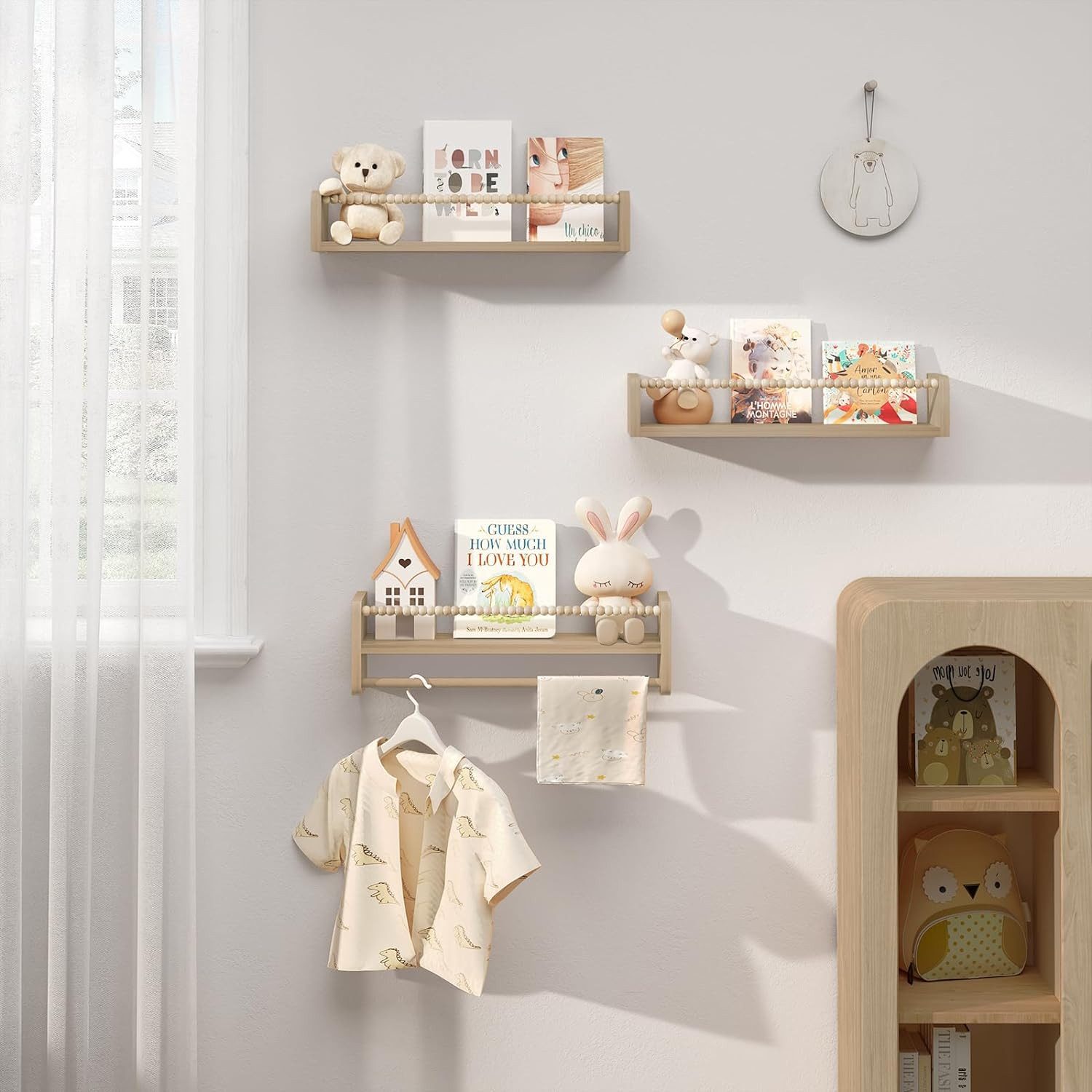 Woltu Kinderregal, 3-tlg., Bücherregal Wand, Montessori günstig online kaufen