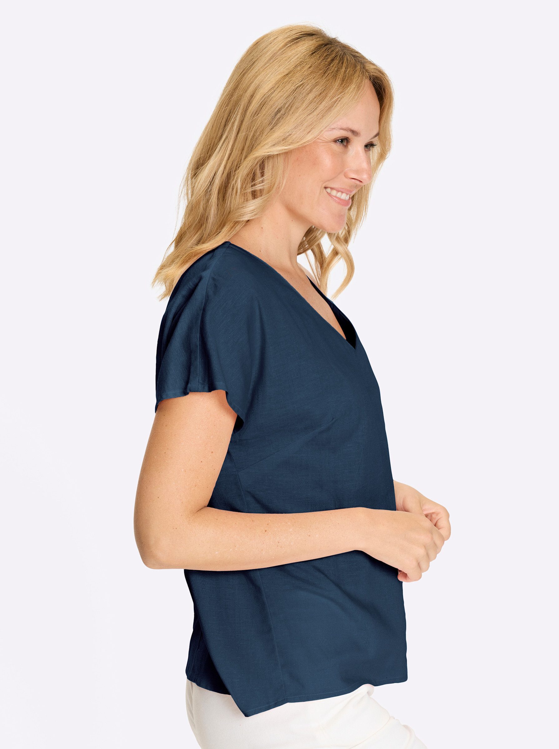 Sieh an! Klassische Bluse Schlupfbluse Kurzarm