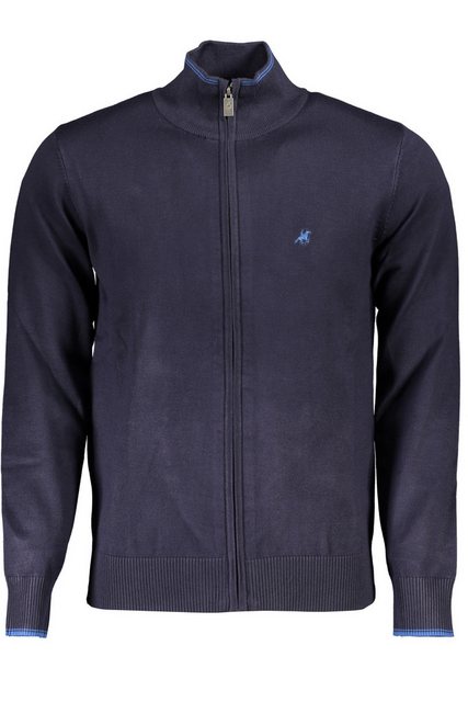 U.S. GRAND POLO Strickpullover Herren-Cardigan Blau: Strickjacke mit Kontra günstig online kaufen
