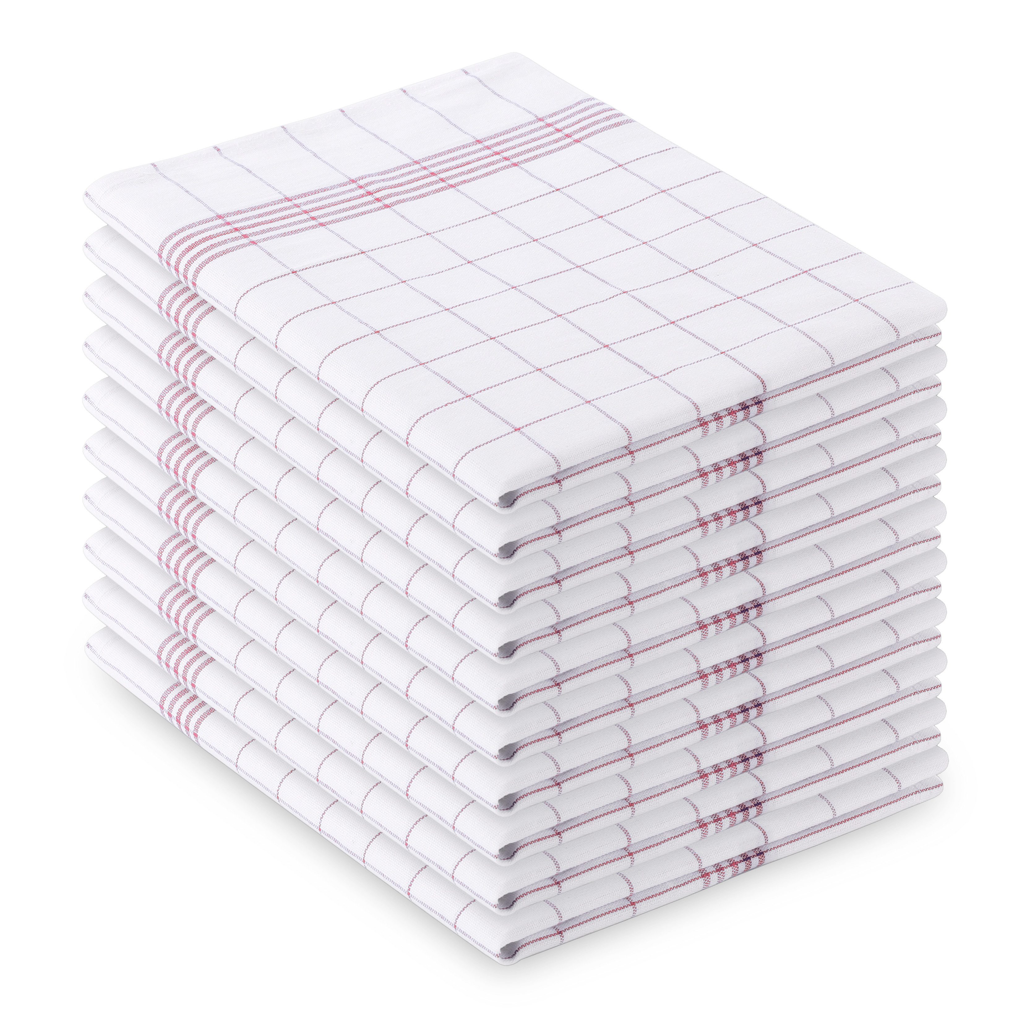 Vaily Geschirrtuch Küchentücher im klassischen Design aus 100% Baumwolle, (10er Pack), Karriert