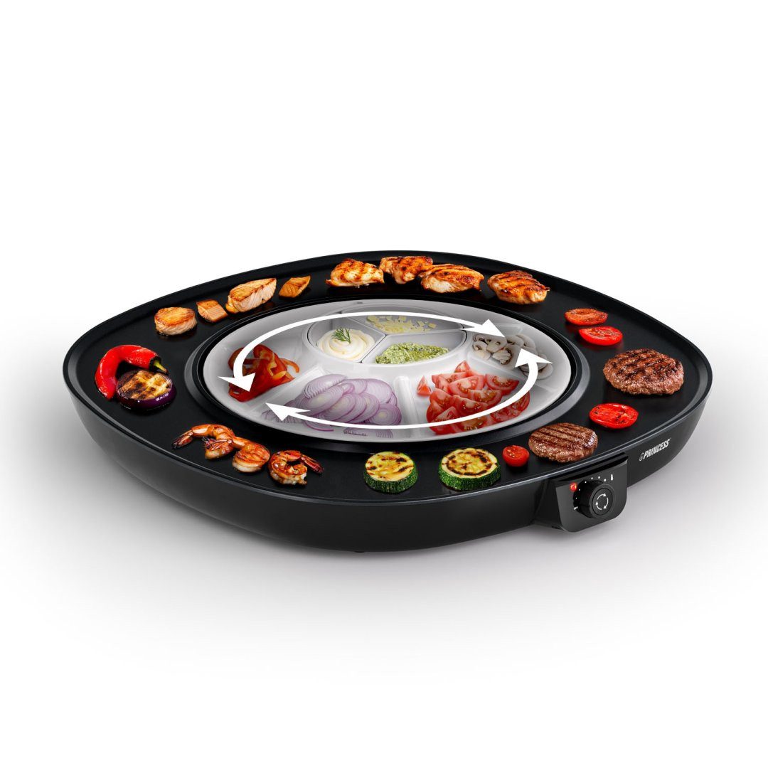 PRINCESS Raclette Princess 103260 Table Chef Pirouette – Automatisch rotierendes Servier, Drehbare Servierplatte – Einstellbares Thermostat