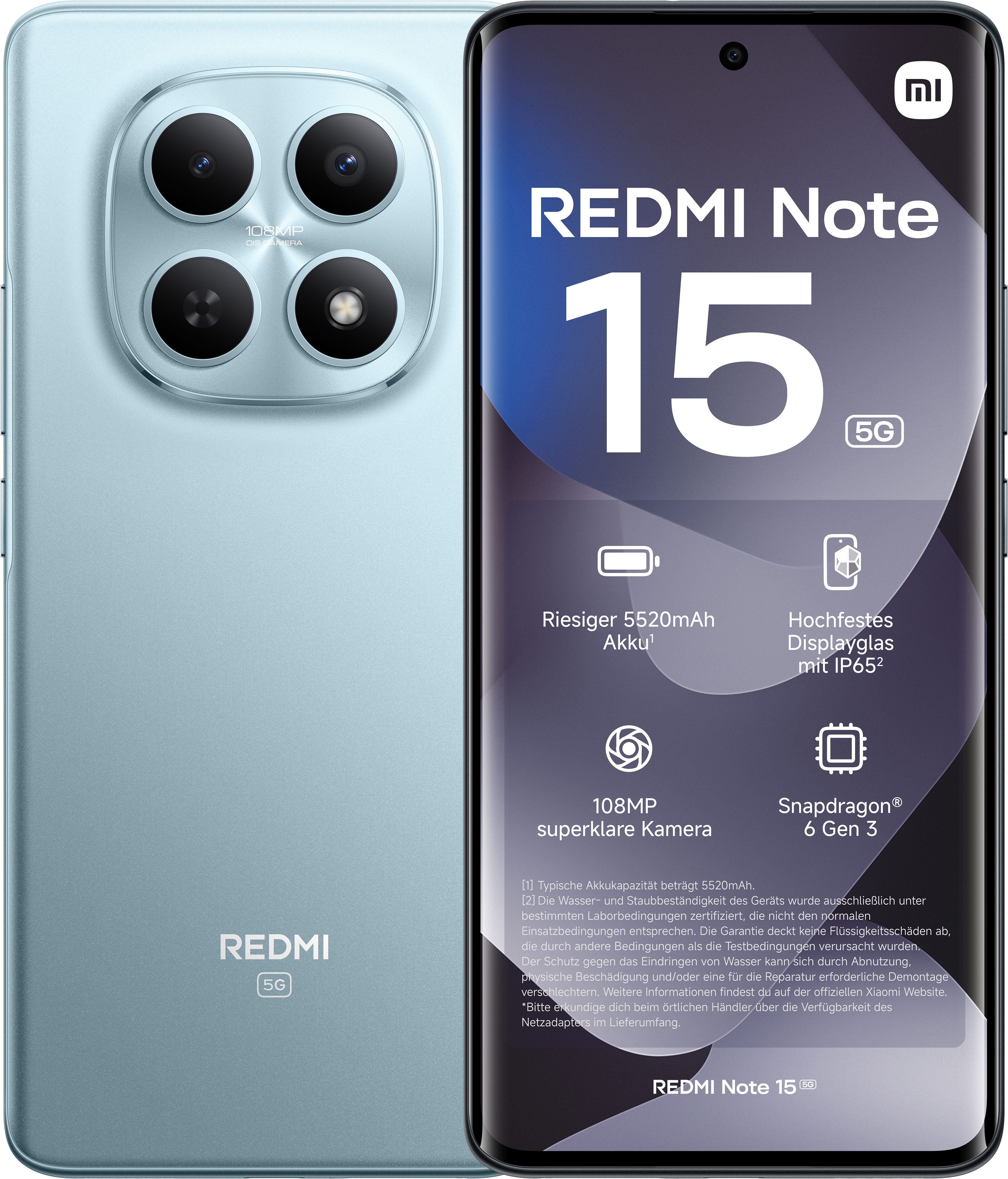 Xiaomi Redmi Note 15 5G 6+128 Smartphone (17 cm/6,7 Zoll, 128 GB Speicherplatz, 108 MP Kamera)