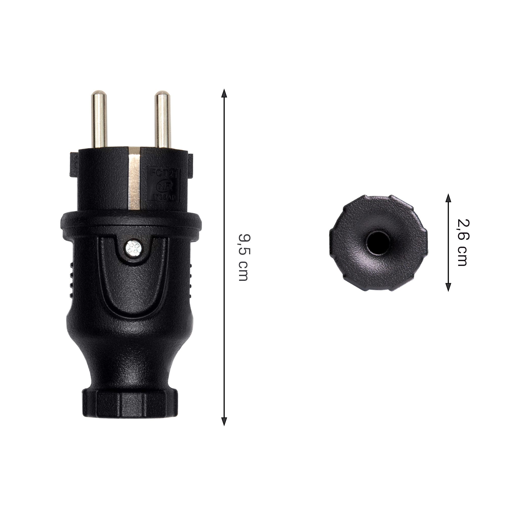feletec Schuko-Stecker feletec Schuko Stecker und Kupplung 230V IP44 für Außenbereich – Bild 2 von 5