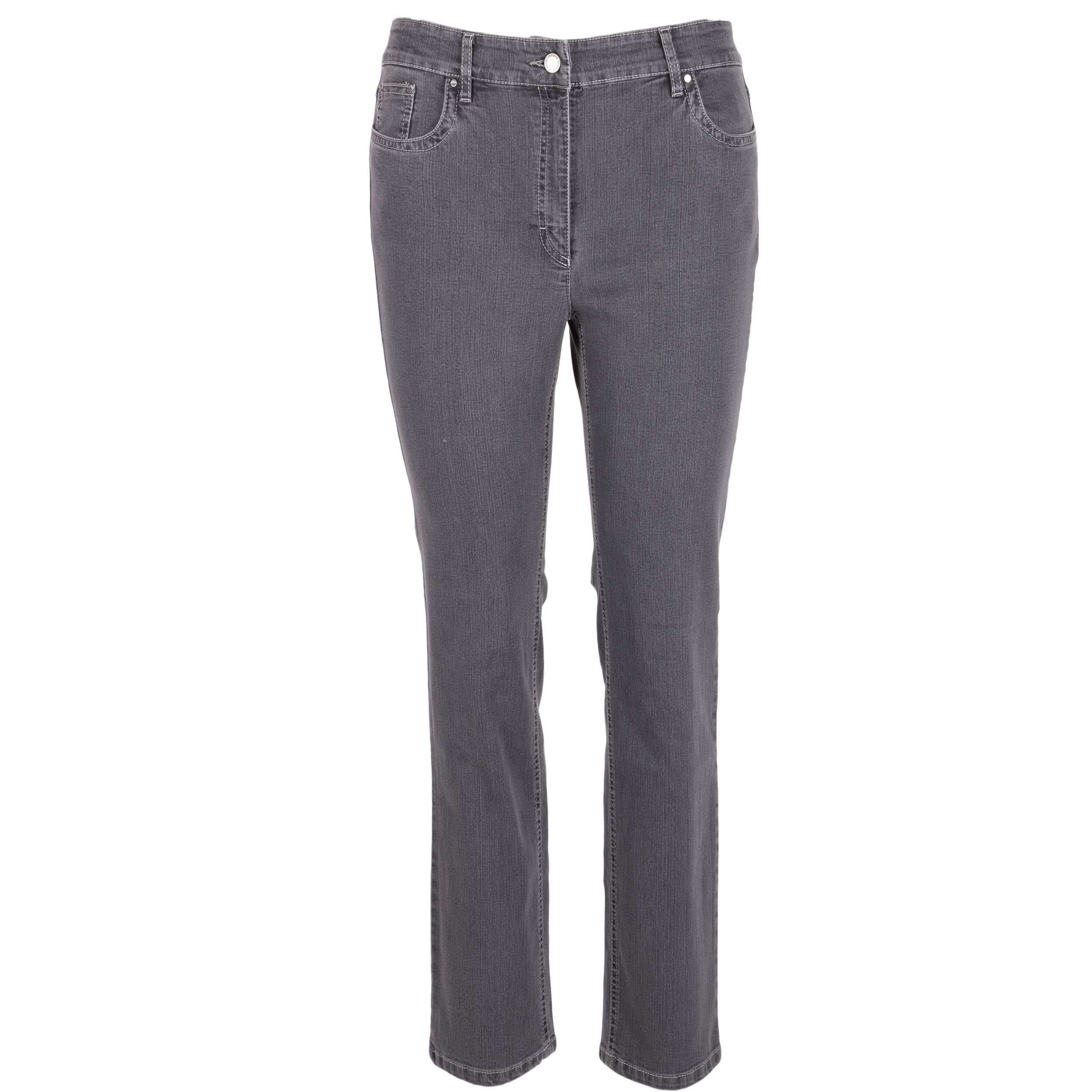 Zerres 5-Pocket-Jeans Zerres Damen Jeans Cora comfort S 19 grau (1-tlg)
