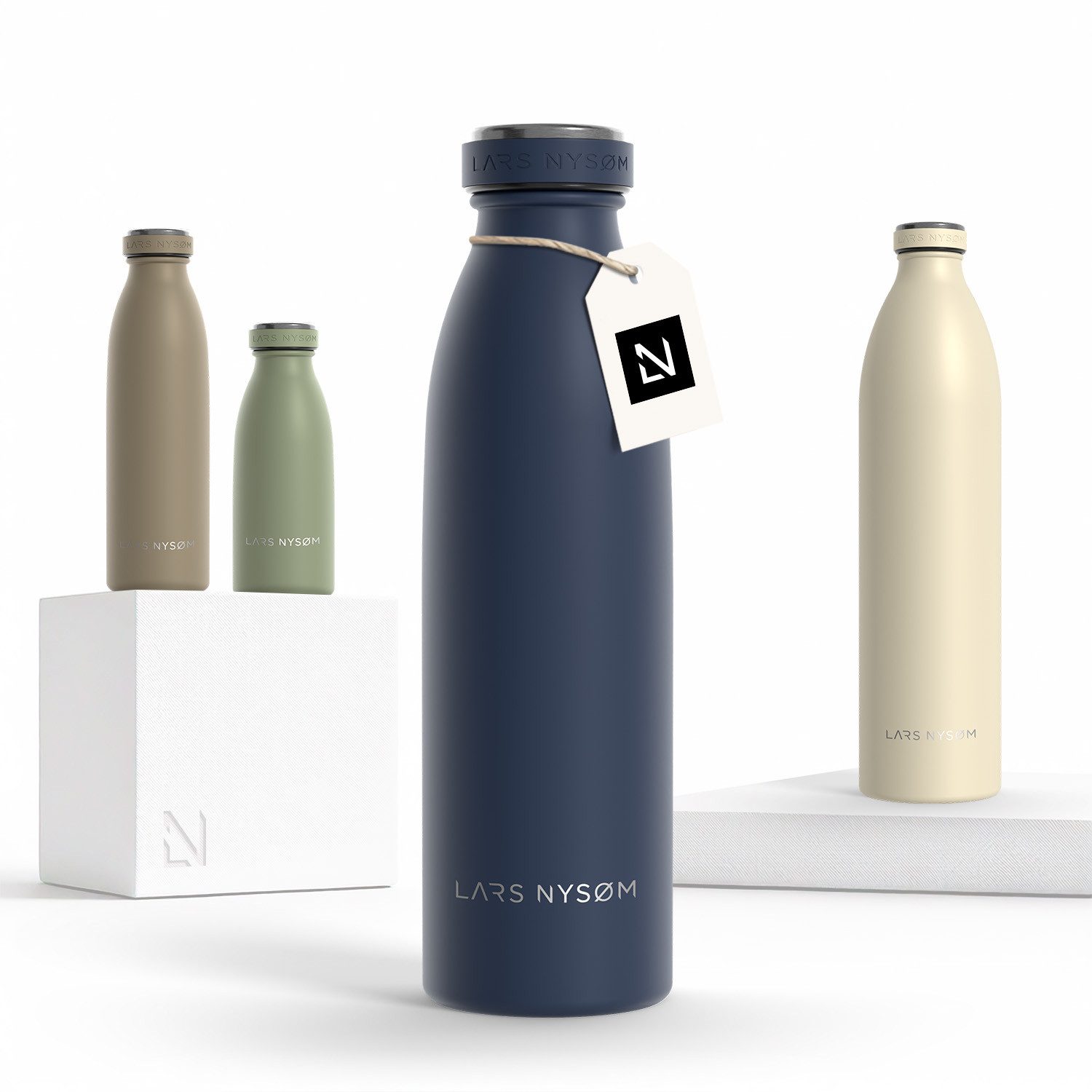 LARS NYSØM Thermoflasche Ren, Isolierflasche mit Vakuum Isolierung: 12h heiß / 24h kühl