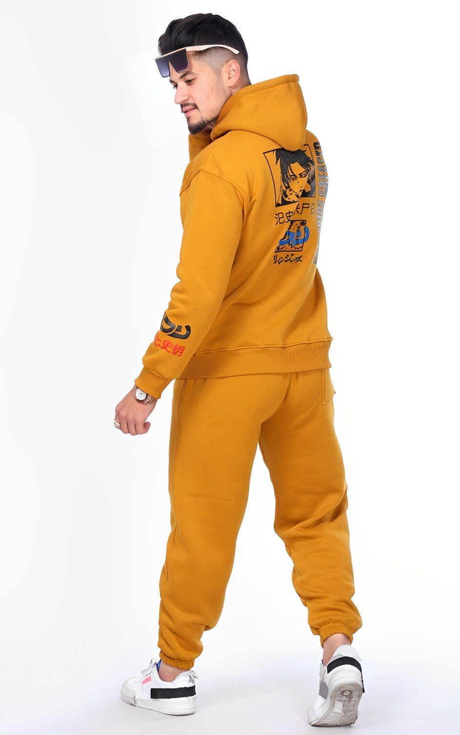ALGINOO Trainingsanzug reiner Baumwolle Gelb aus Trainingsanzug